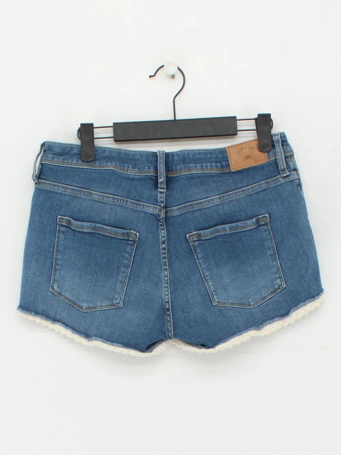 Superdry Women's Shorts W 30 in Blue Cotton with Elastane Cut-Off - Image 2
