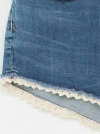 Superdry Women's Shorts W 30 in Blue Cotton with Elastane Cut-Off - Image 4