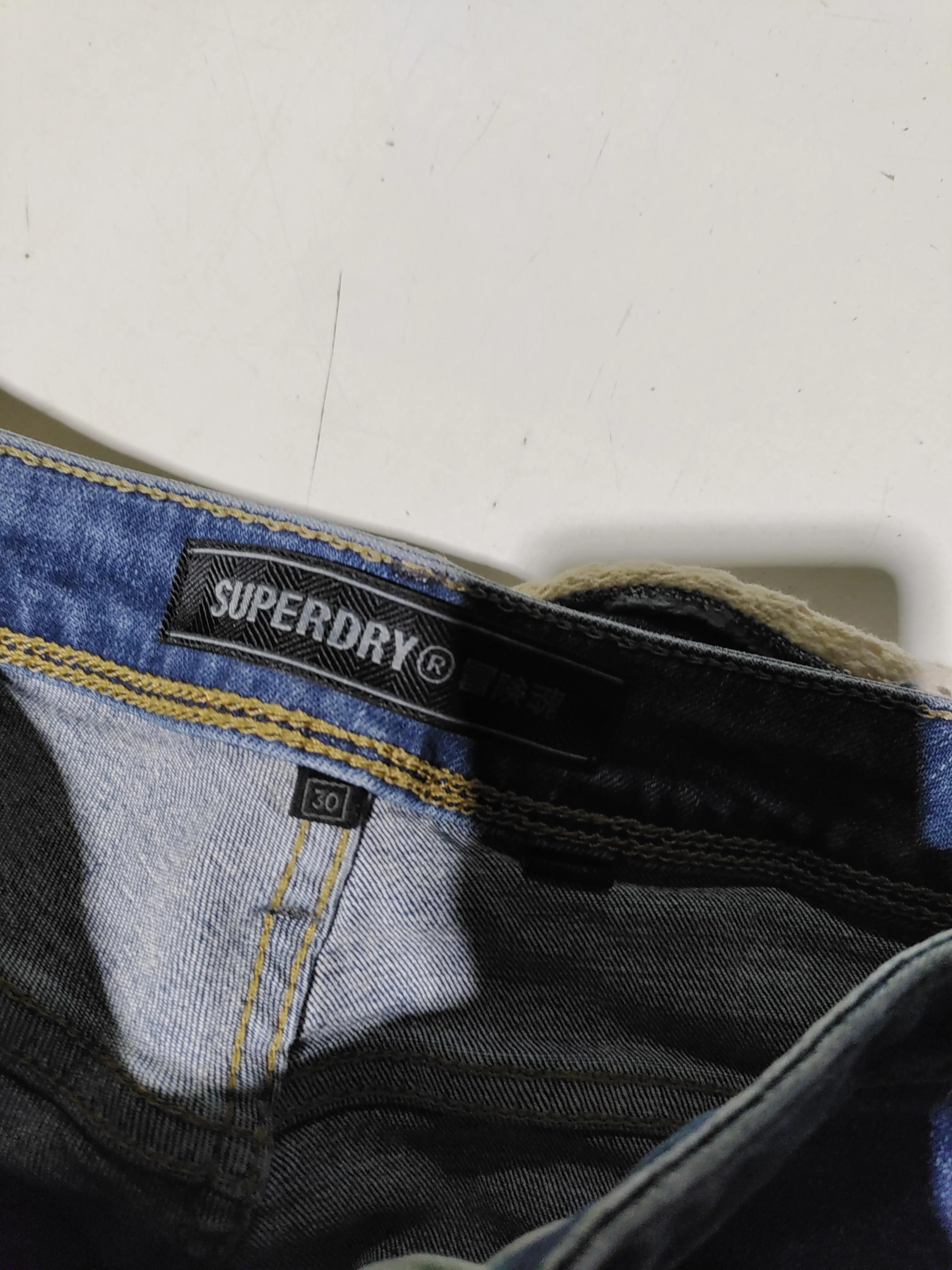 Superdry Women's Shorts W 30 in Blue Cotton with Elastane Cut-Off - Image 5