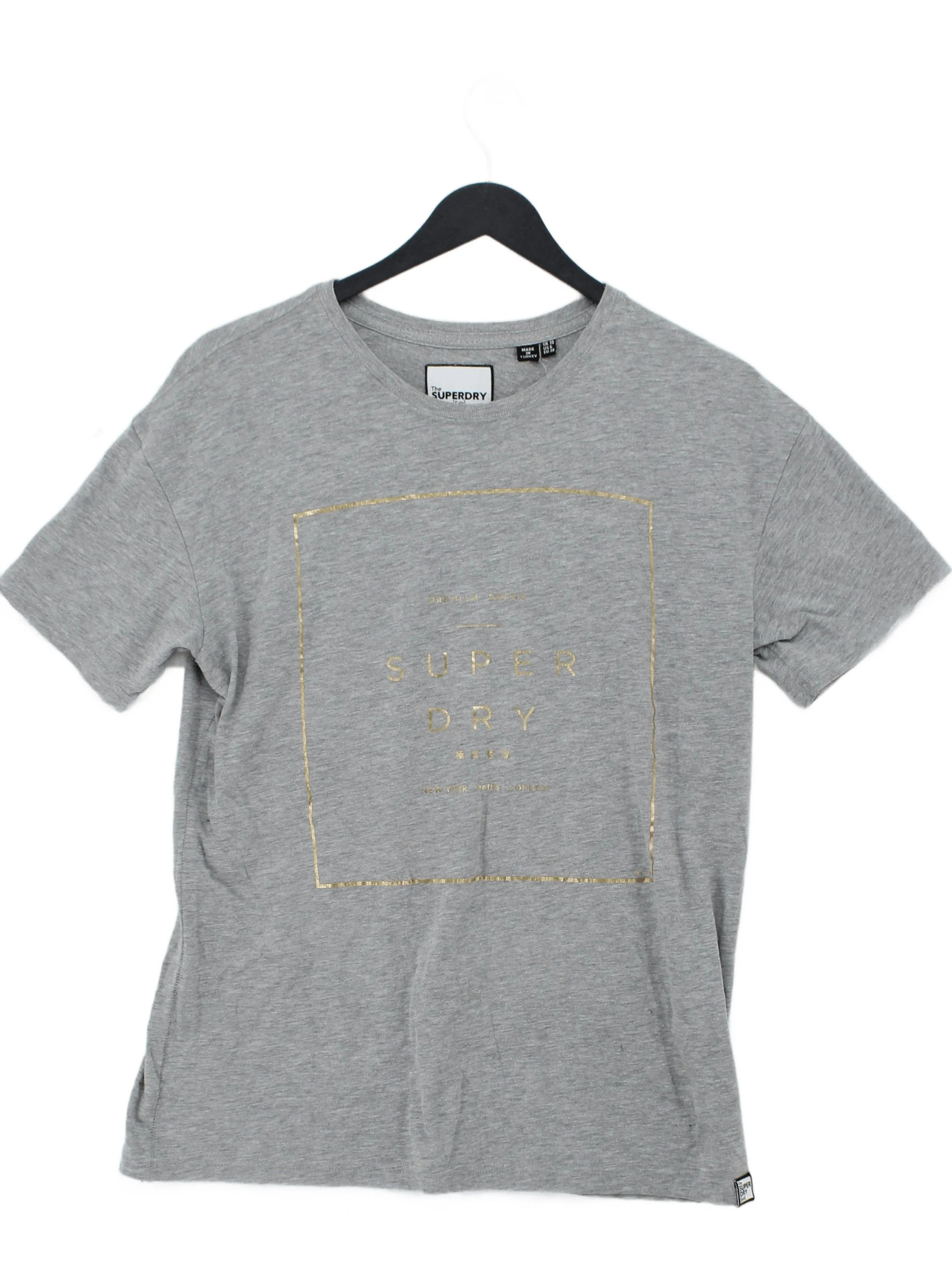 Superdry Women's T-Shirt M Grey Cotton with Polyester Basic