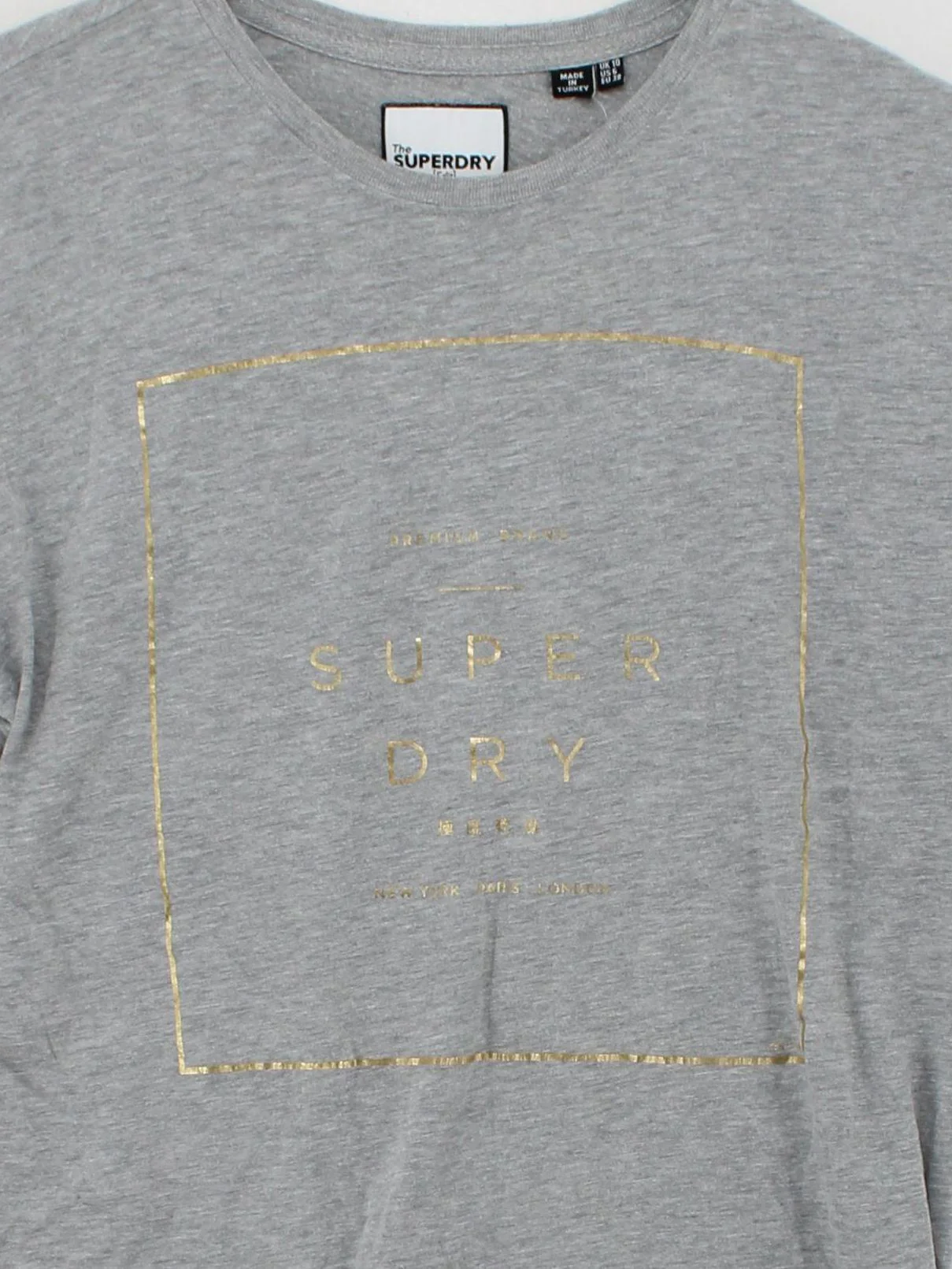 Superdry Women's T-Shirt M Grey Cotton with Polyester Basic - Image 3