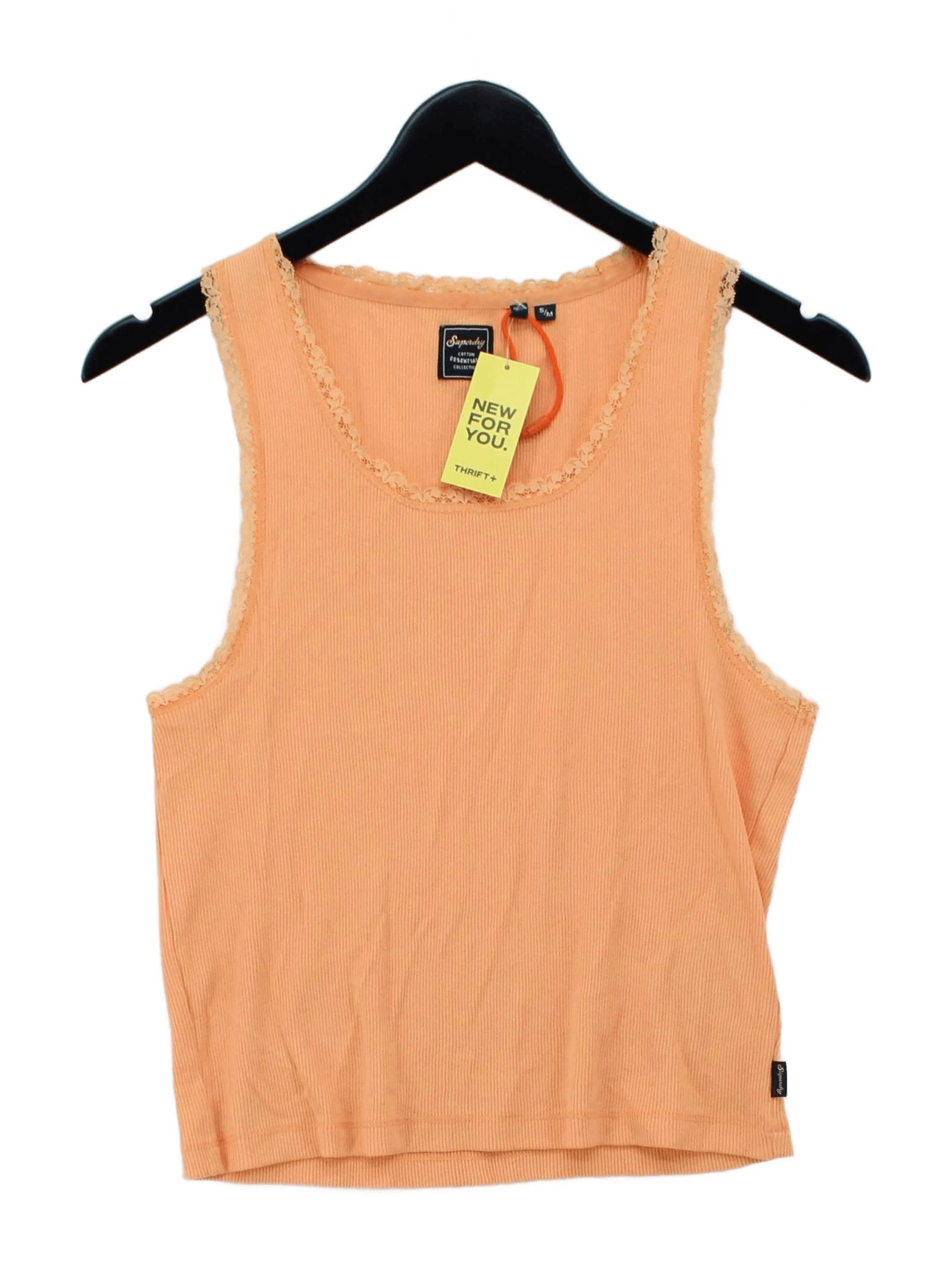 Superdry Women's T-Shirt M Orange Cotton with Polyester Basic
