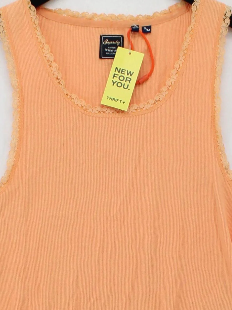 Superdry Women's T-Shirt M Orange Cotton with Polyester Basic - Image 3