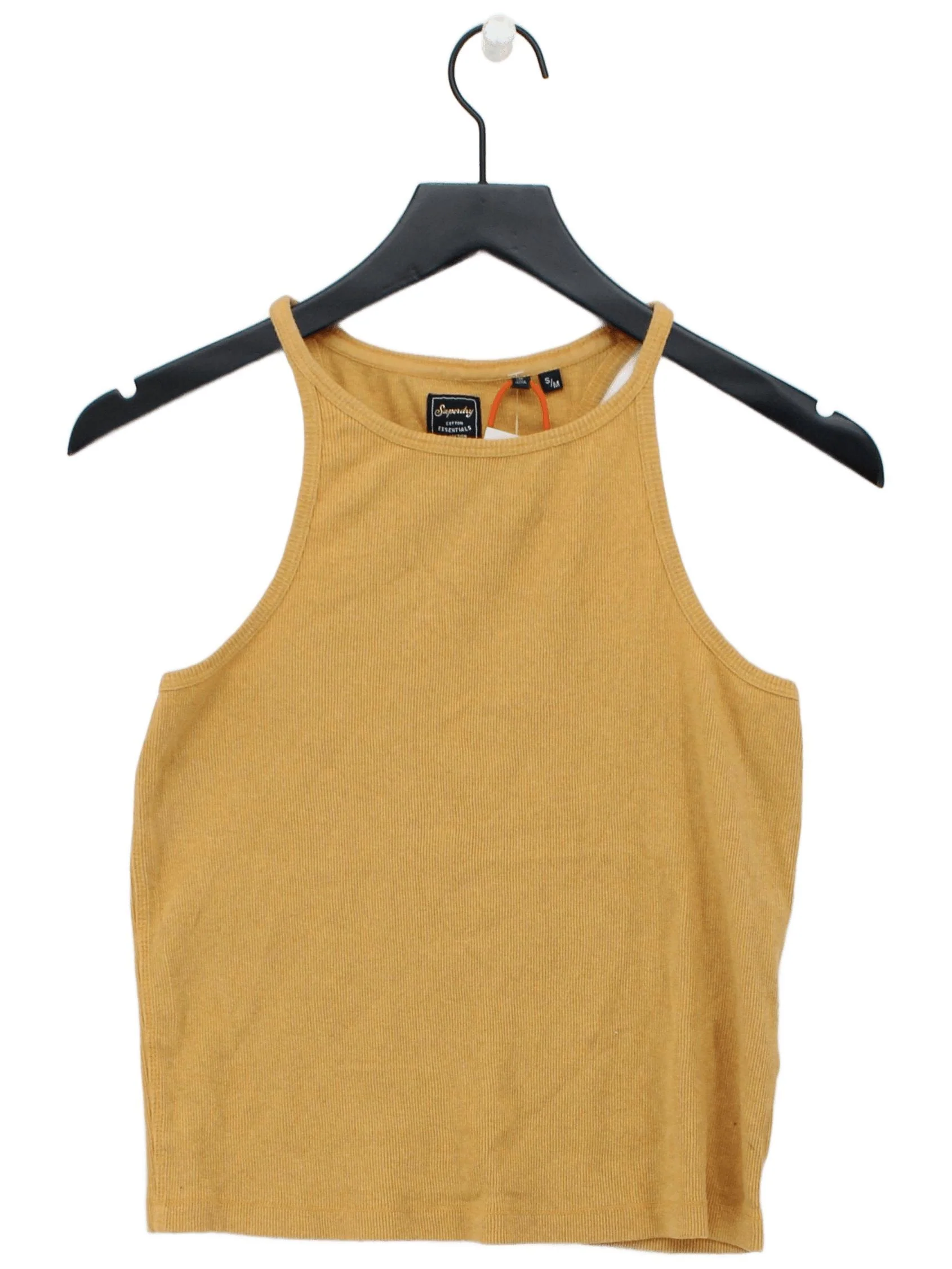 Superdry Women's T-Shirt M Yellow Cotton with Polyester Basic