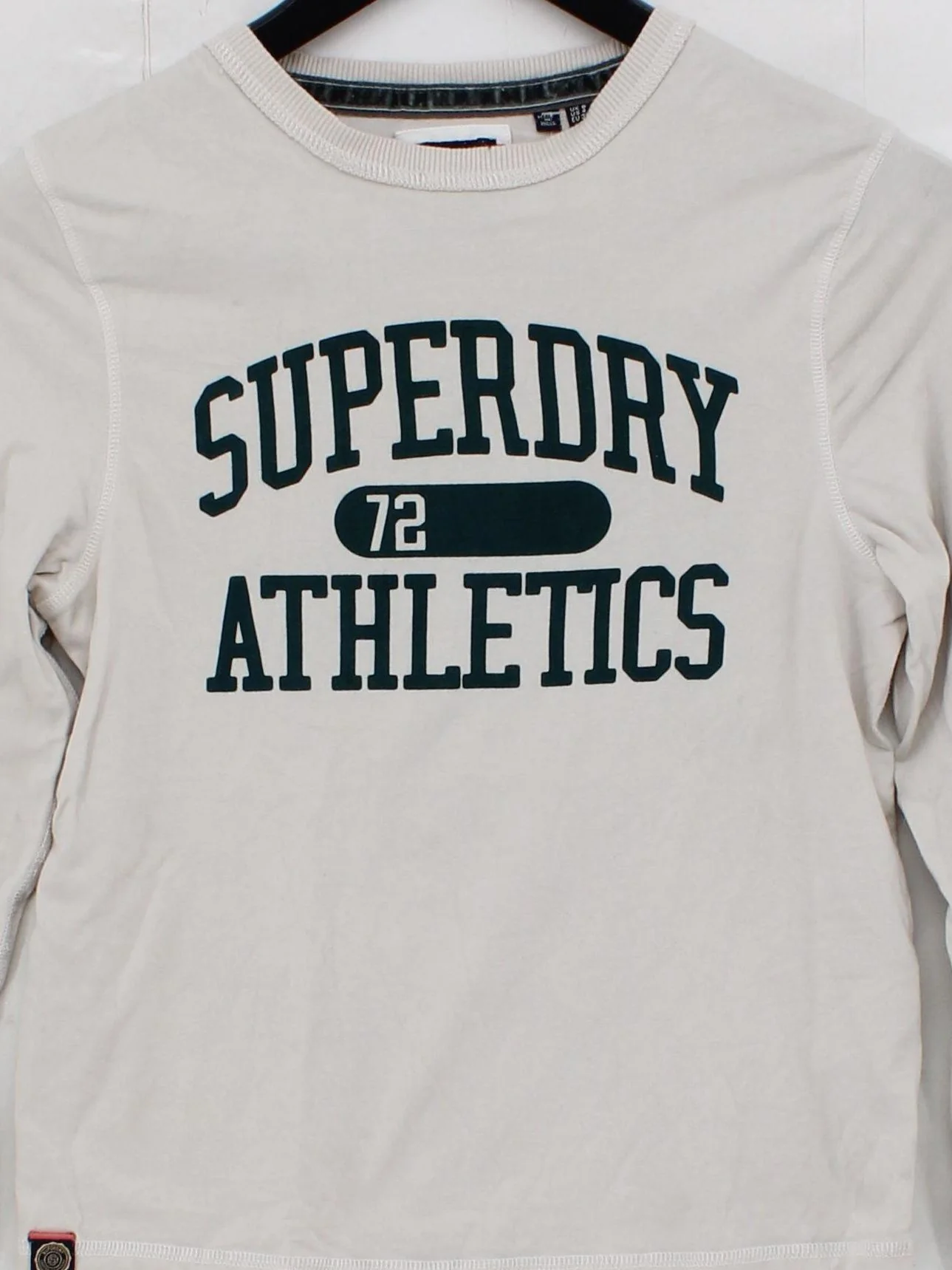 Superdry Women's T-Shirt S Cream Graphic Cotton with Elastane Basic - Image 3