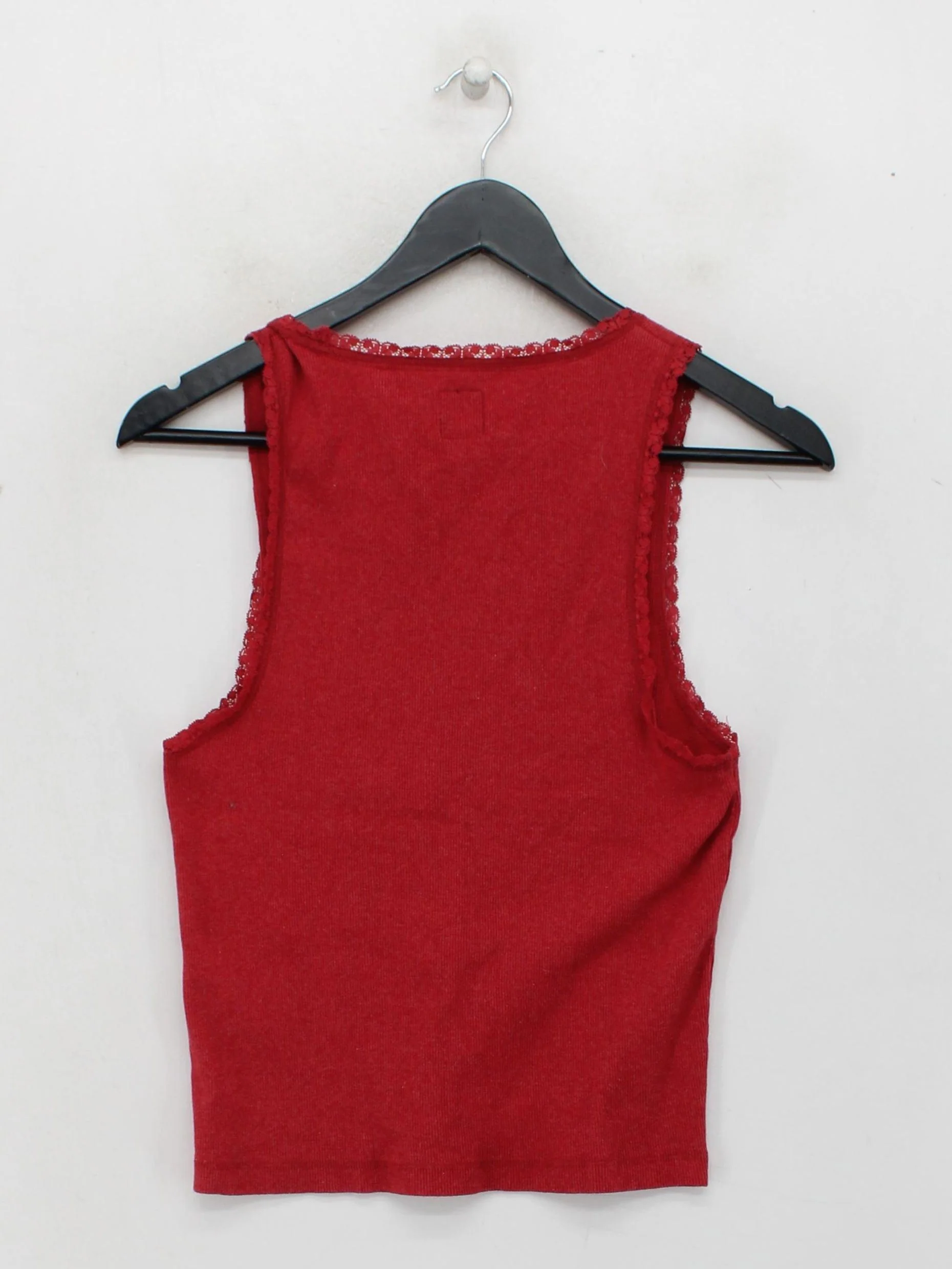 Superdry Women's T-Shirt S Red Cotton with Polyester Sleeveless Round Neck Basic - Image 2