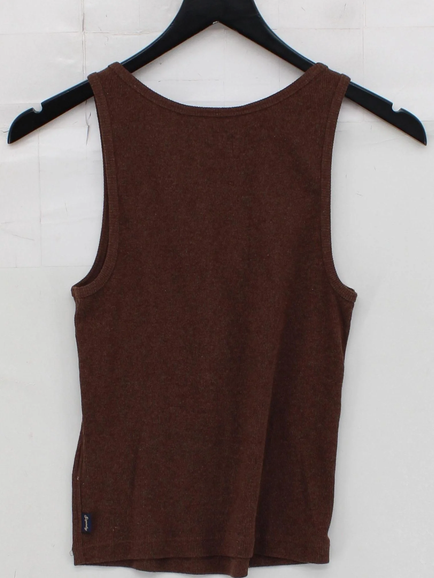 Superdry Women's T-Shirt UK 10 Brown Cotton with Polyester Basic - Image 2