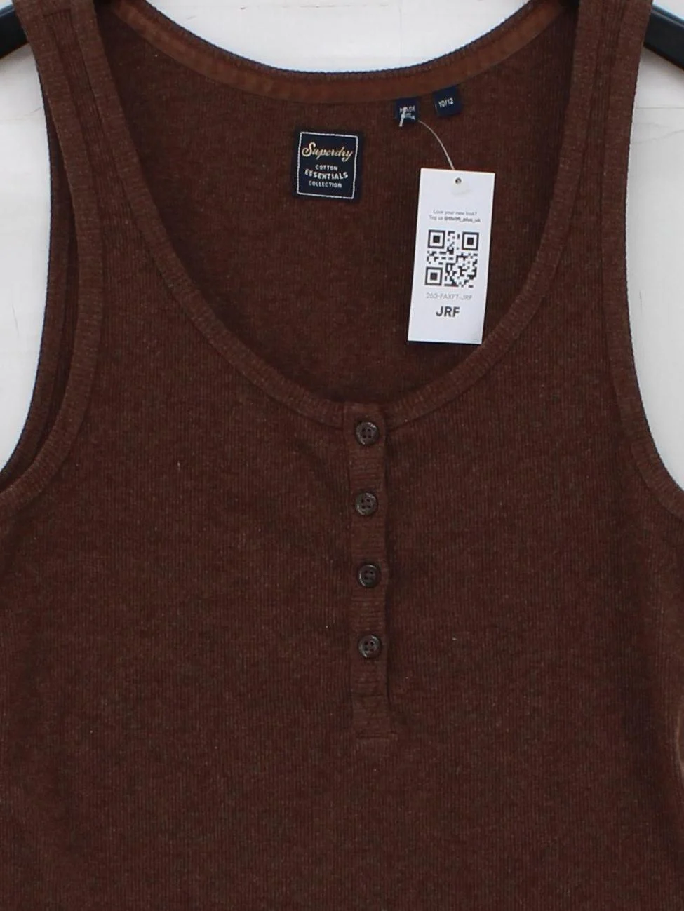 Superdry Women's T-Shirt UK 10 Brown Cotton with Polyester Basic - Image 3