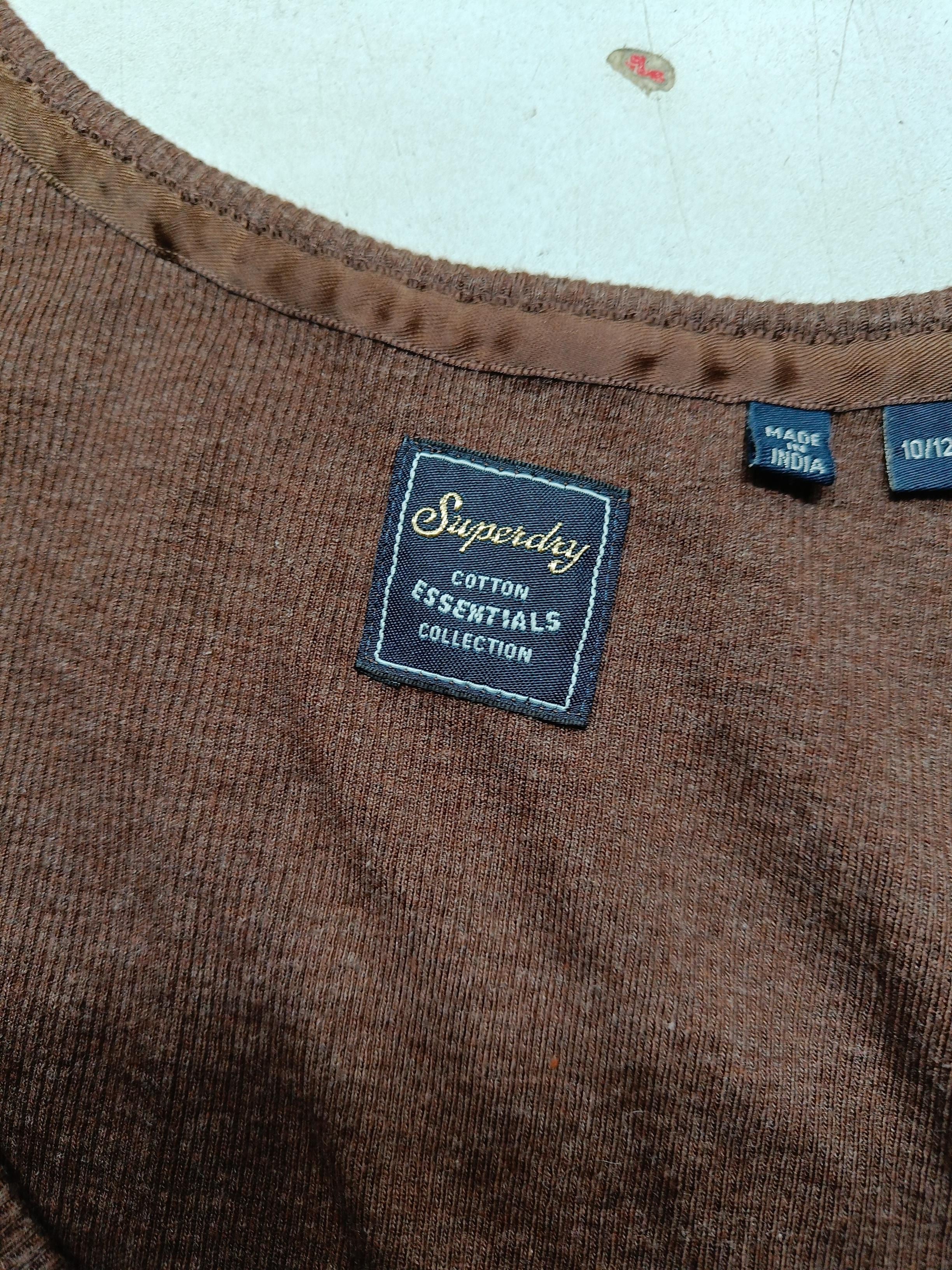 Superdry Women's T-Shirt UK 10 Brown Cotton with Polyester Basic - Image 5