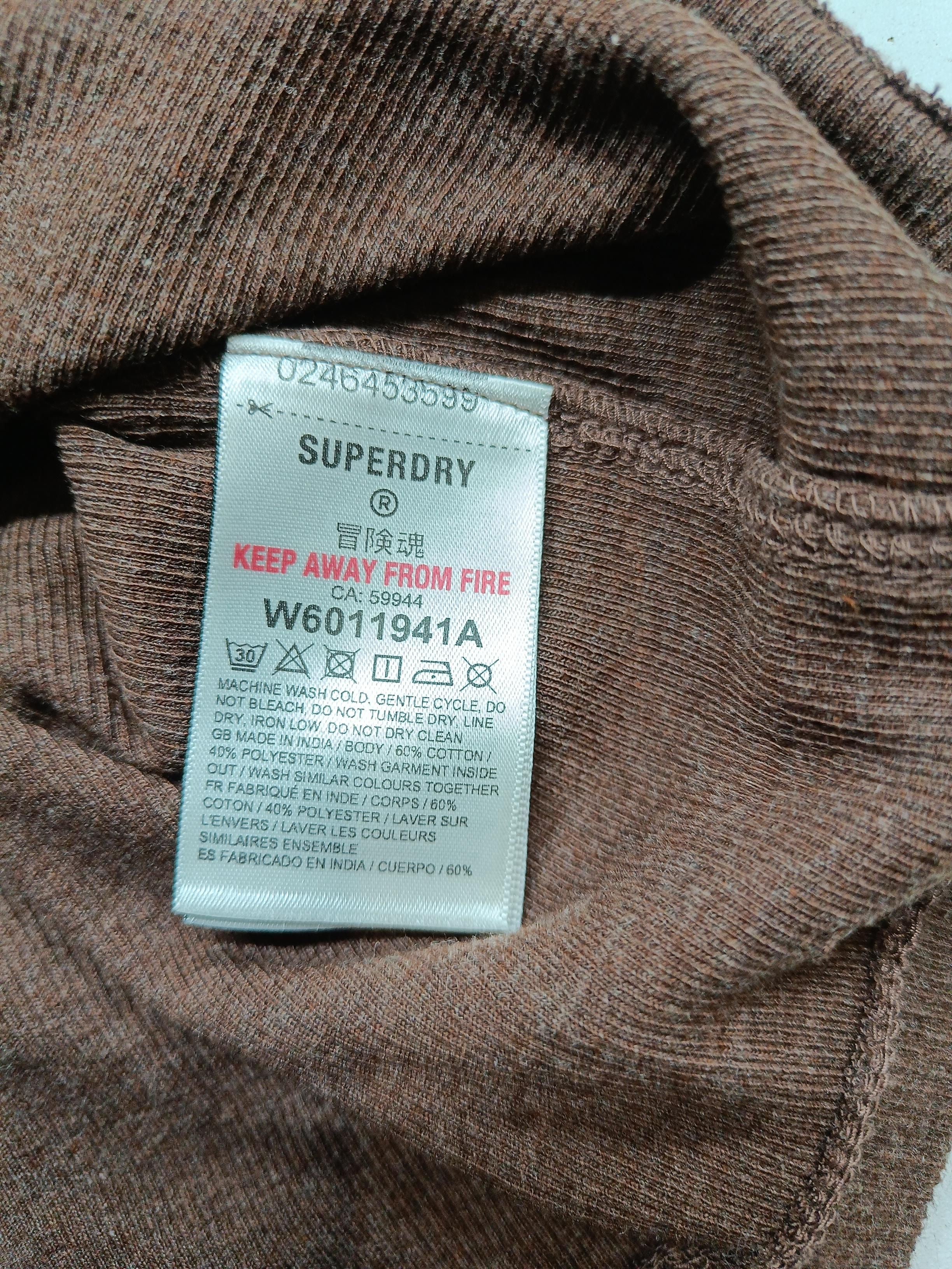 Superdry Women's T-Shirt UK 10 Brown Cotton with Polyester Basic - Image 6