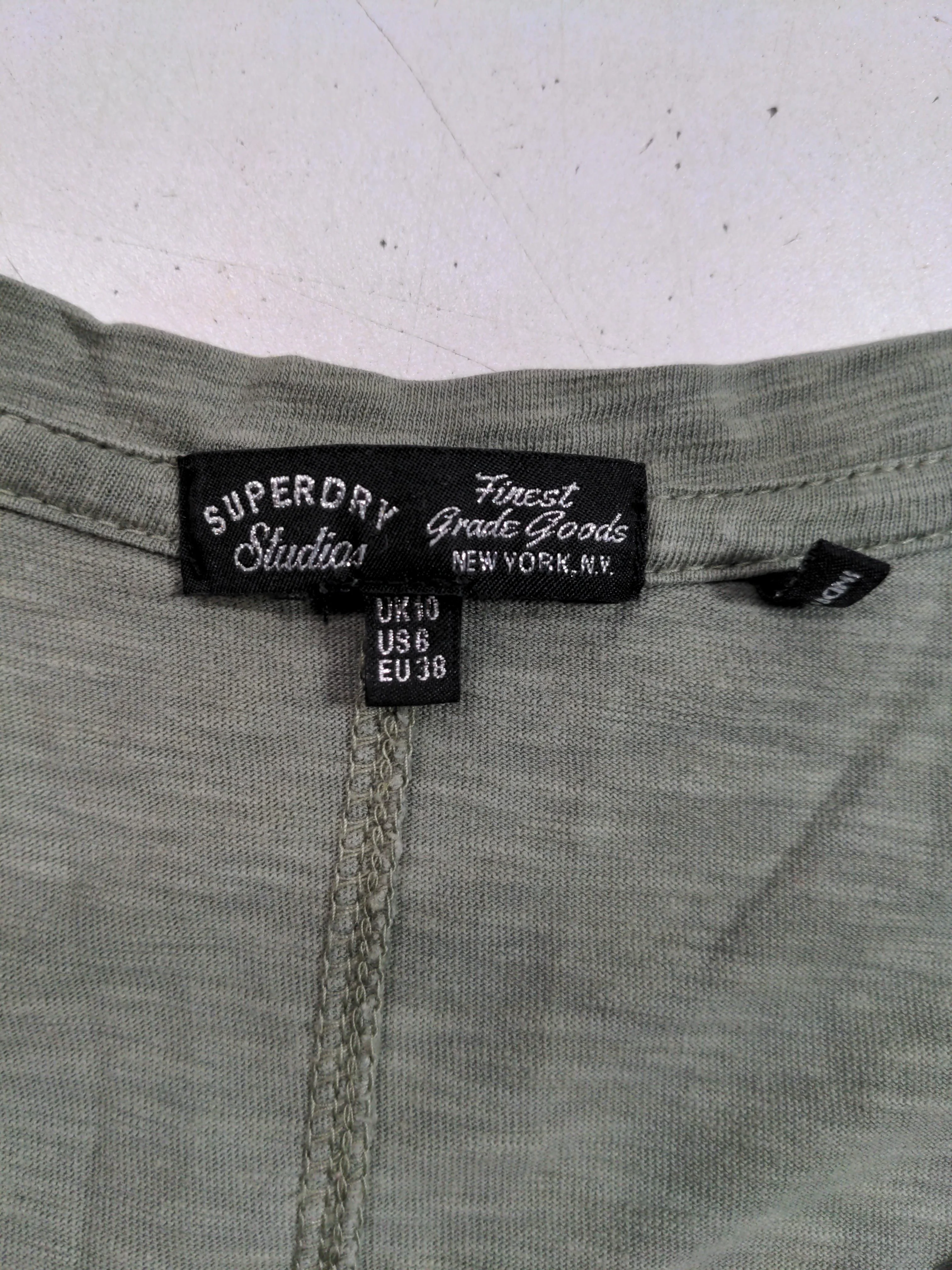 Superdry Women's T-Shirt UK 10 Green Cotton with Lyocell Modal Basic - Image 6