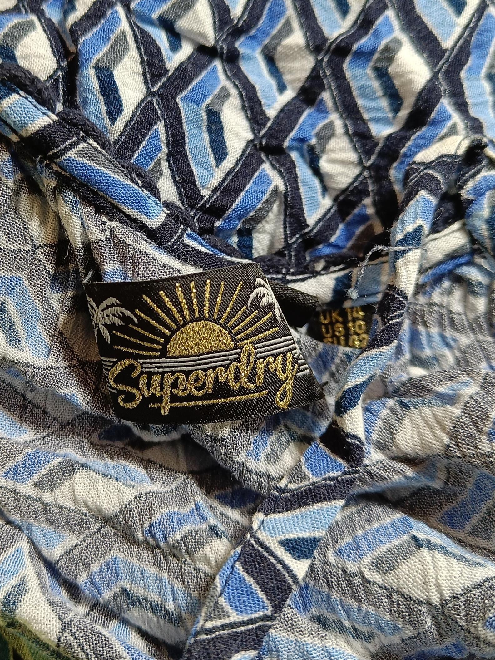Superdry Women's T-Shirt UK 14 Blue Viscose with Cotton Camisole - Image 5