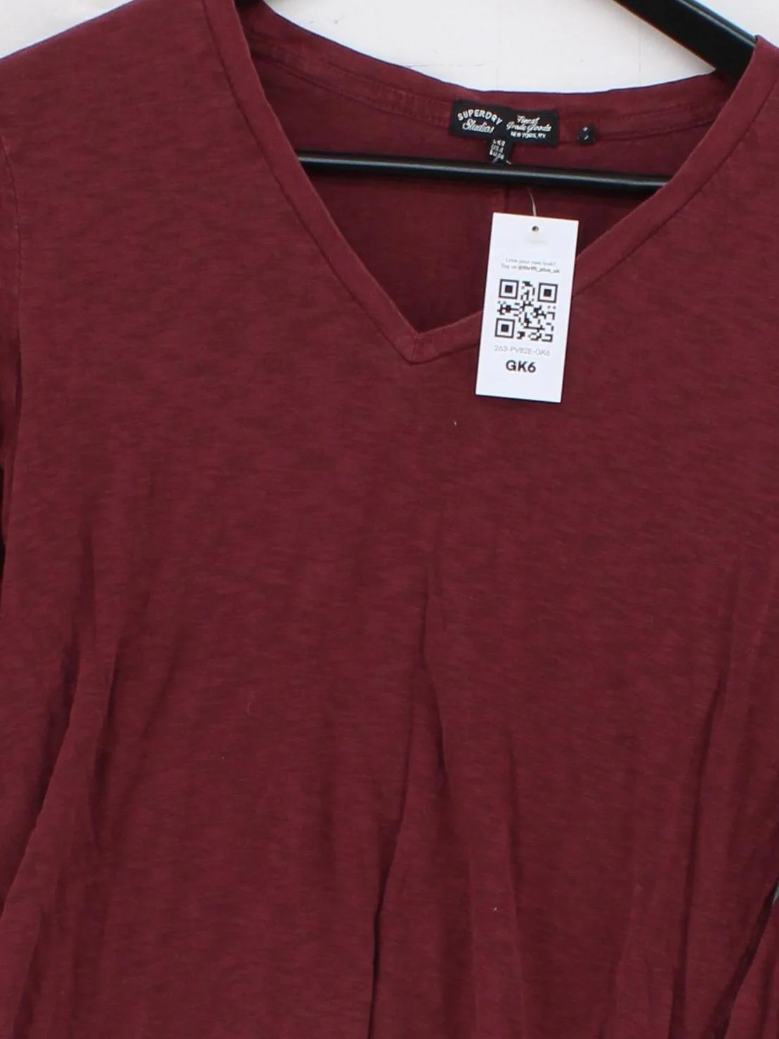 Superdry Women's T-Shirt UK 8 Red Cotton with Lyocell Modal Basic - Image 3