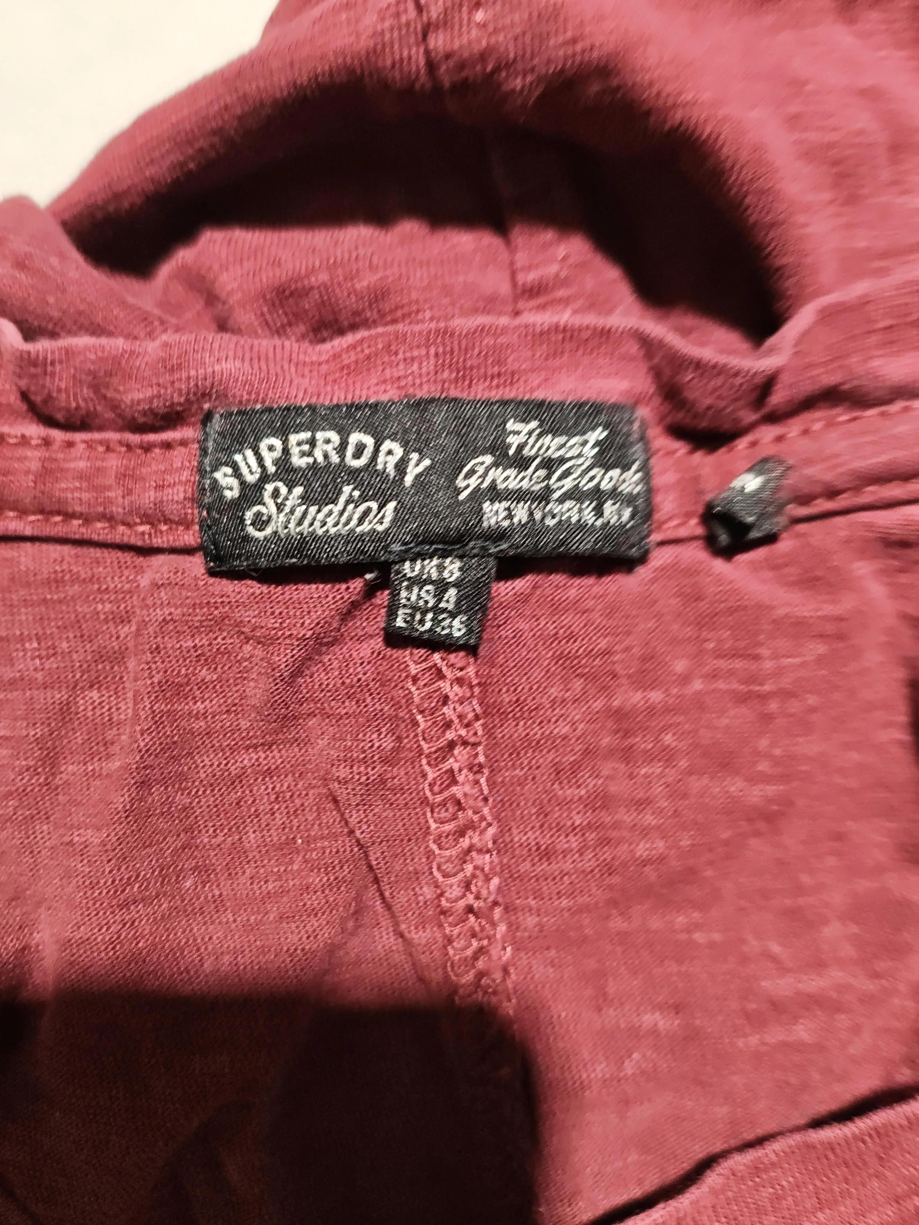 Superdry Women's T-Shirt UK 8 Red Cotton with Lyocell Modal Basic - Image 5