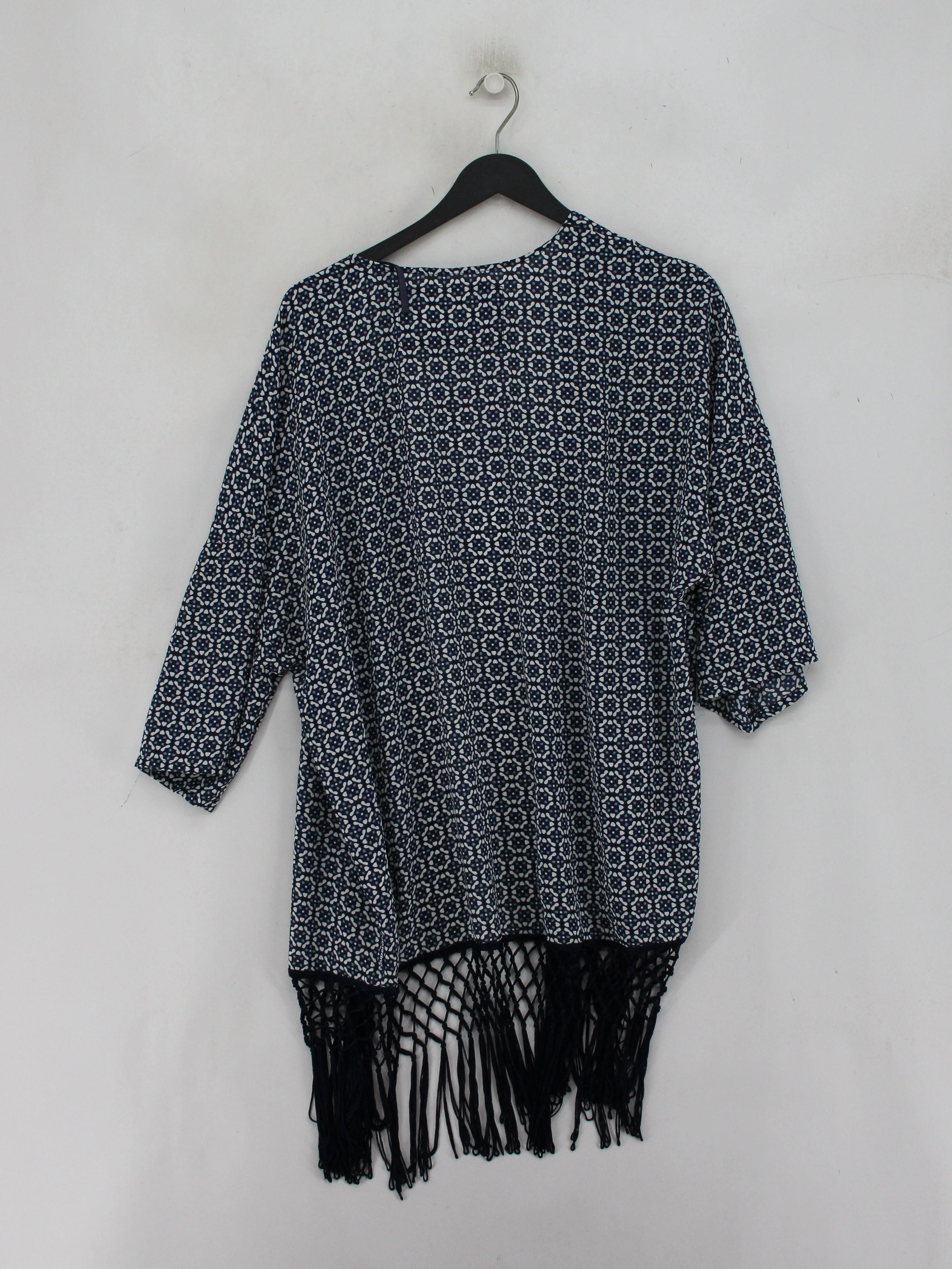Superdry Women's Top L Multi Geometric 100% Other 3/4 Sleeve Round Neck Tunic - Image 2