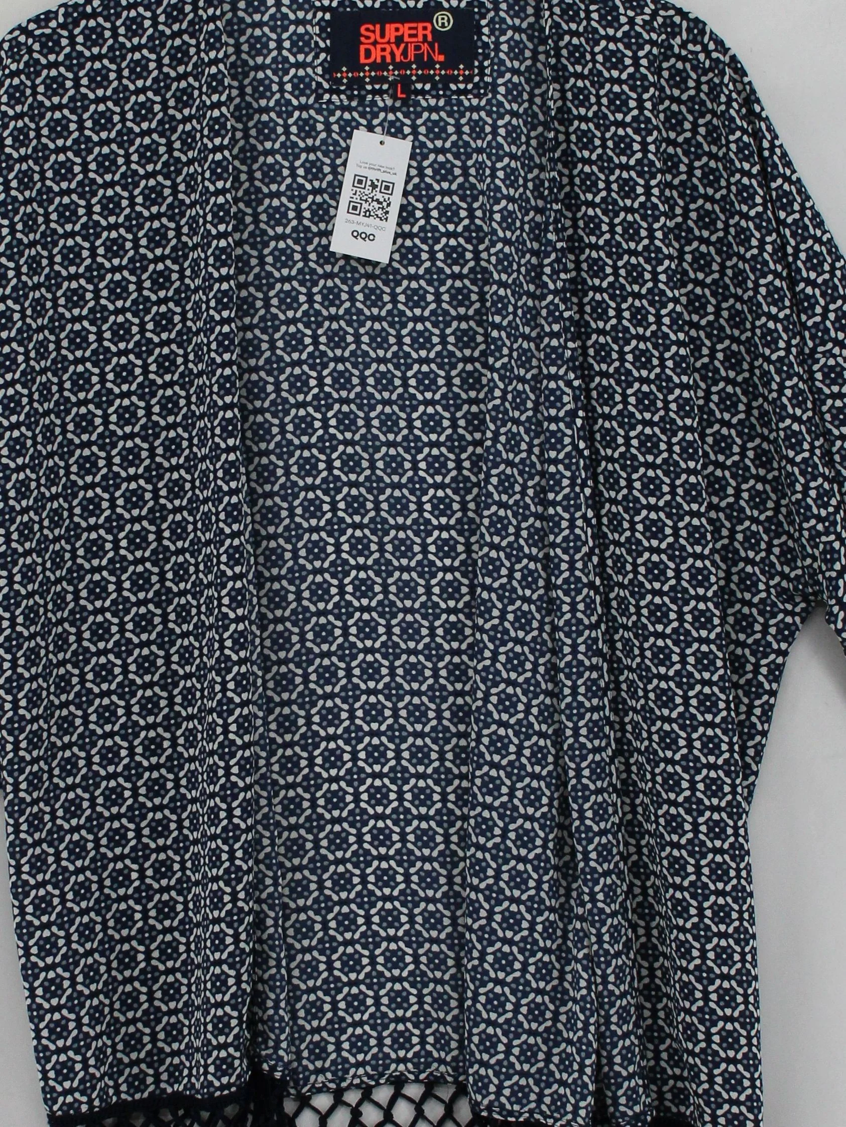 Superdry Women's Top L Multi Geometric 100% Other 3/4 Sleeve Round Neck Tunic - Image 3