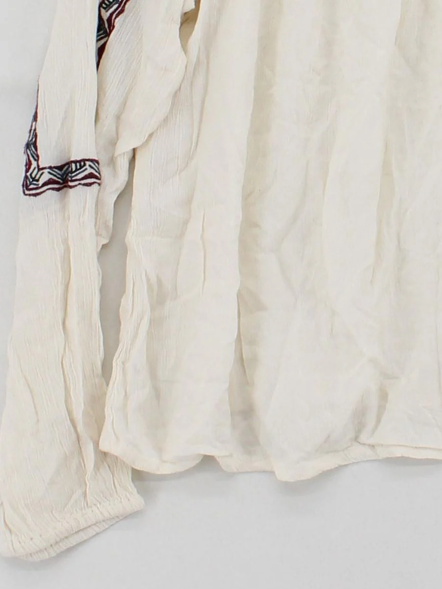Superdry Women's Top M Cream 100% Viscose Long Sleeve Square Neck Basic - Image 4