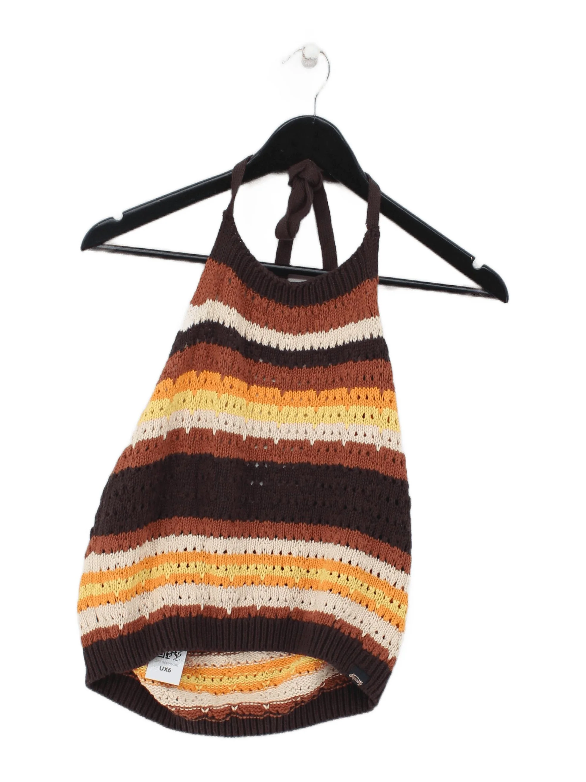 Superdry Women's Top M Multi Striped 100% Other Sleeveless V-Neck Basic