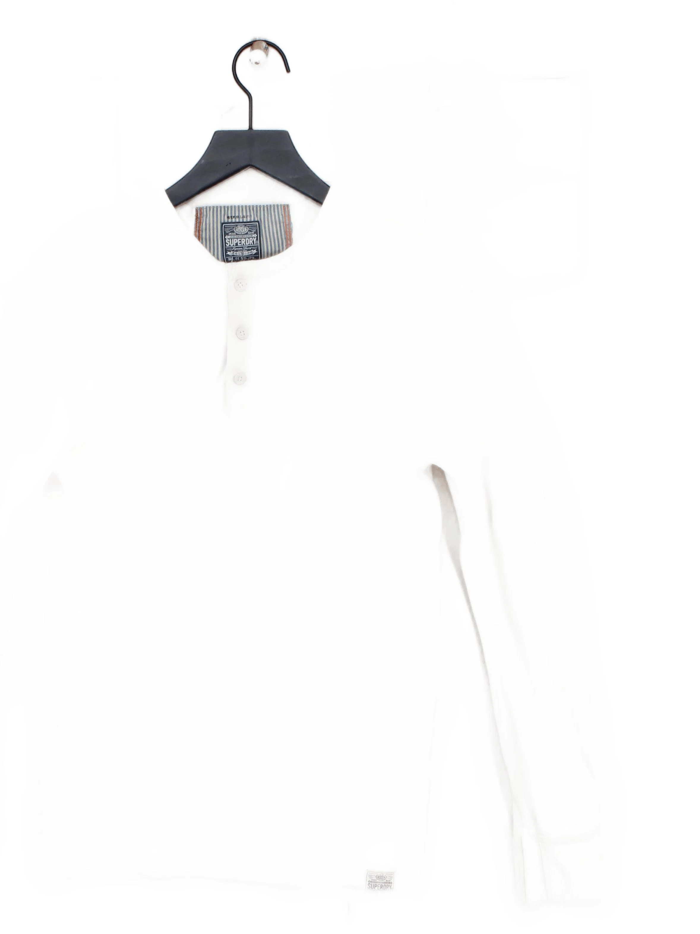Superdry Women's Top M White 100% Cotton Long Sleeve Crew Neck Basic