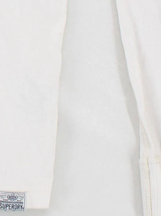 Superdry Women's Top M White 100% Cotton Long Sleeve Crew Neck Basic - Image 4