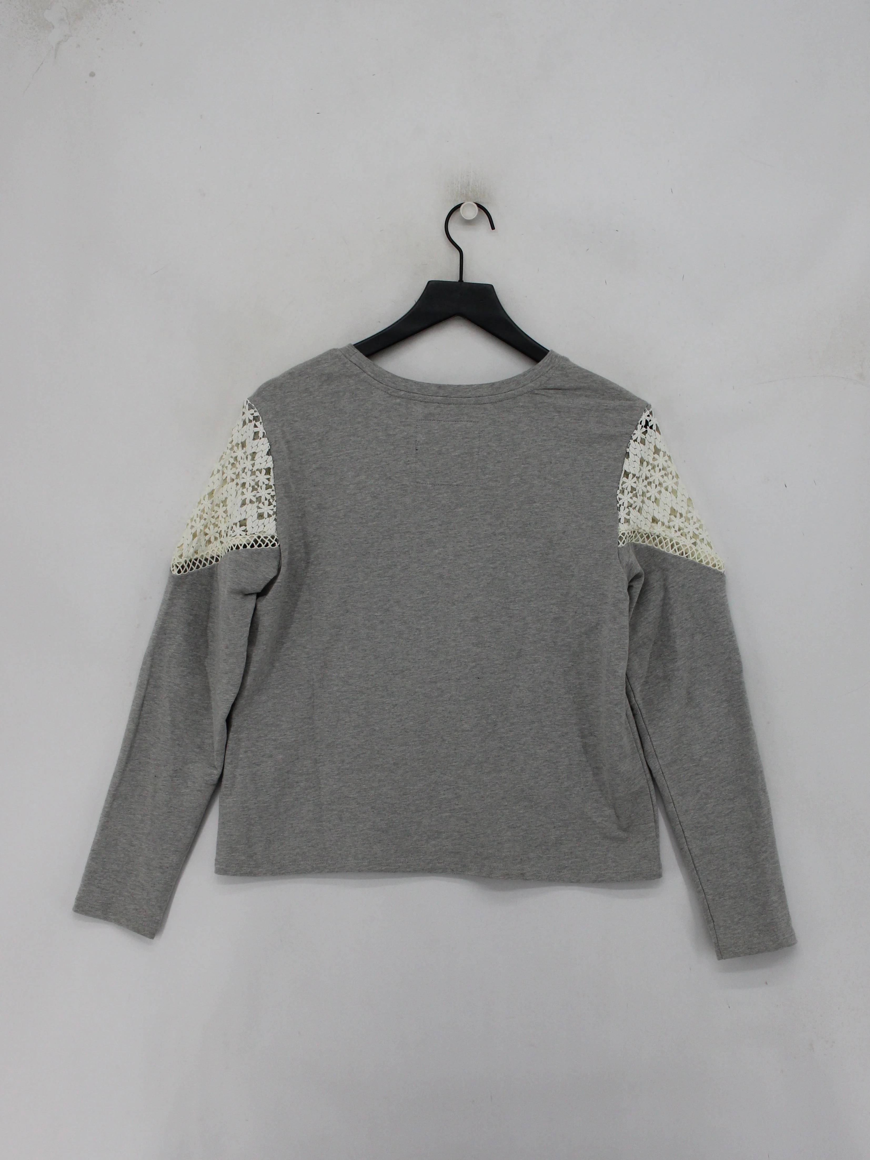 Superdry Women's Top S Grey Cotton with Elastane Long Sleeve Round Neck Basic - Image 2