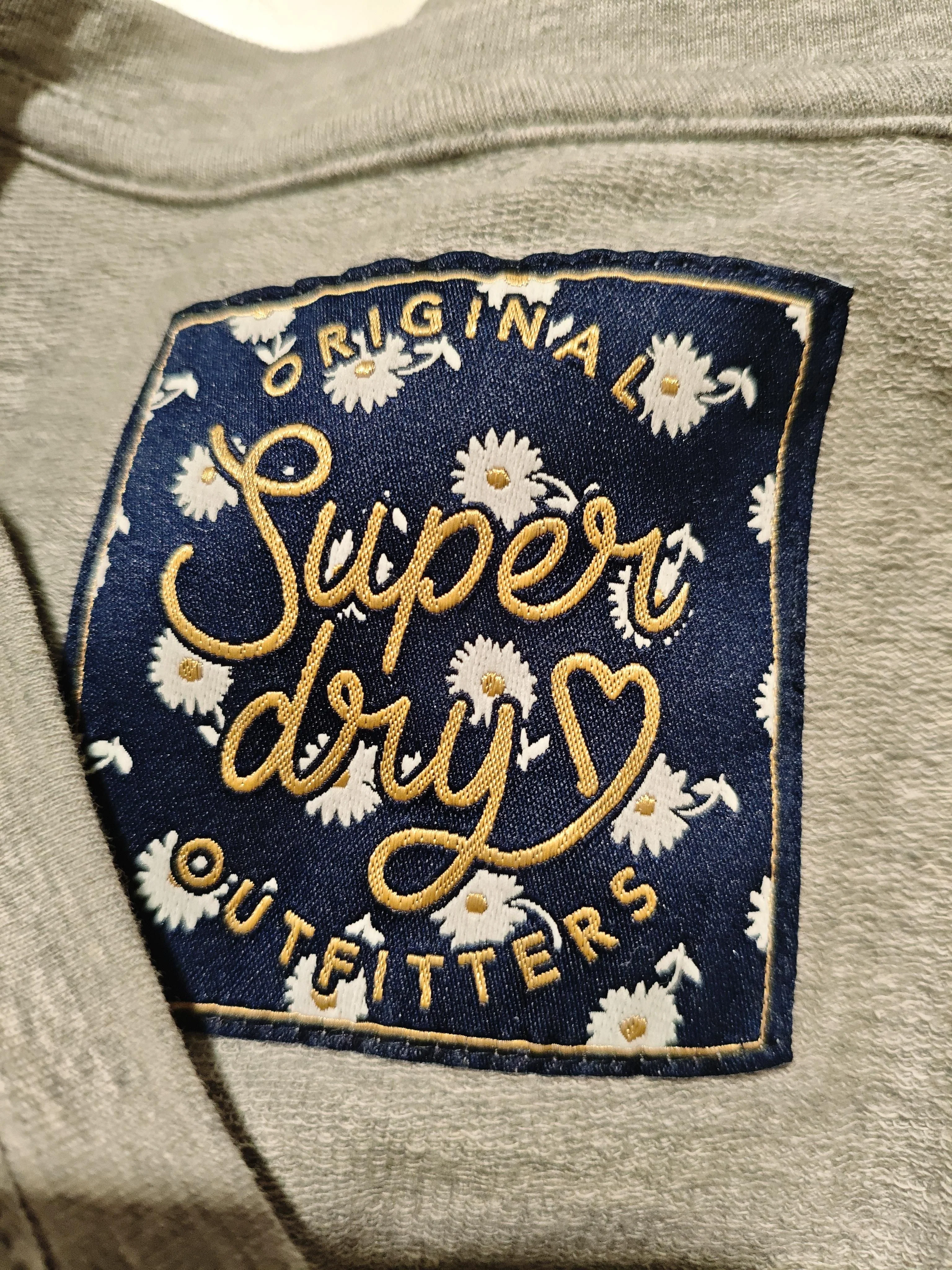 Superdry Women's Top S Grey Cotton with Elastane Long Sleeve Round Neck Basic - Image 5