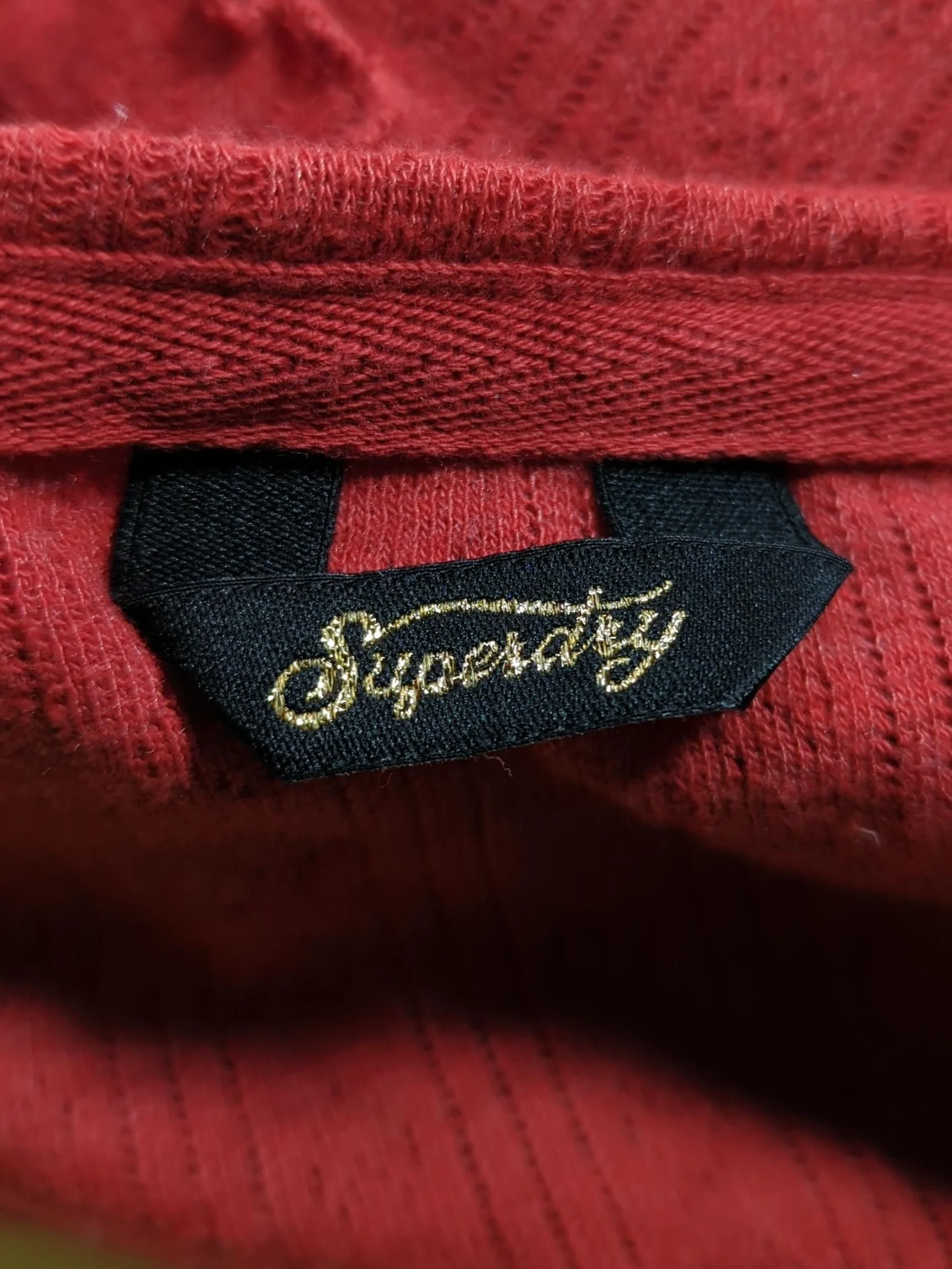 Superdry Women's Top S Red Cotton with Polyester Long Sleeve Round Neck Cropped - Image 5