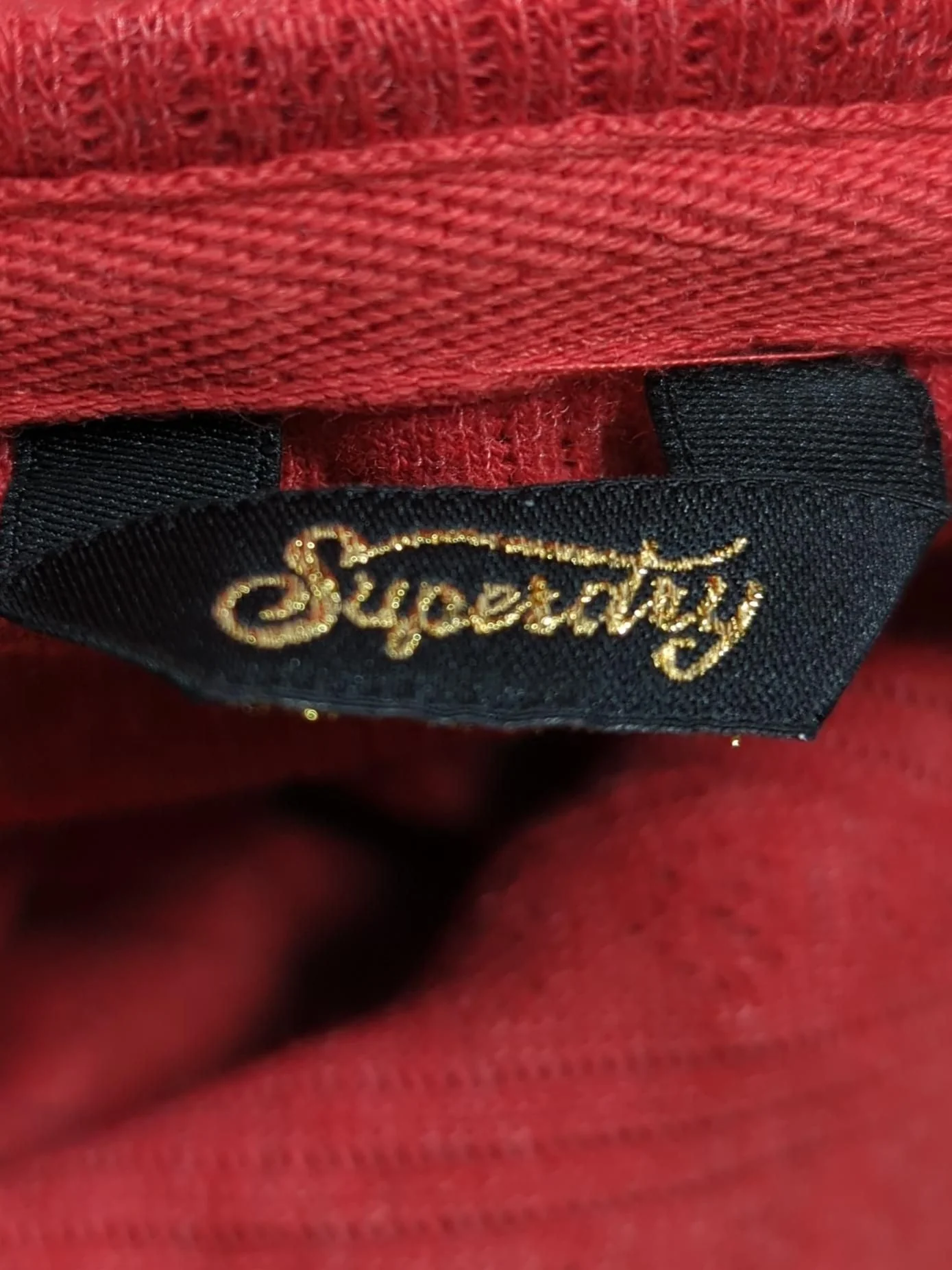 Superdry Women's Top S Red Cotton with Polyester Long Sleeve Round Neck Cropped - Image 5