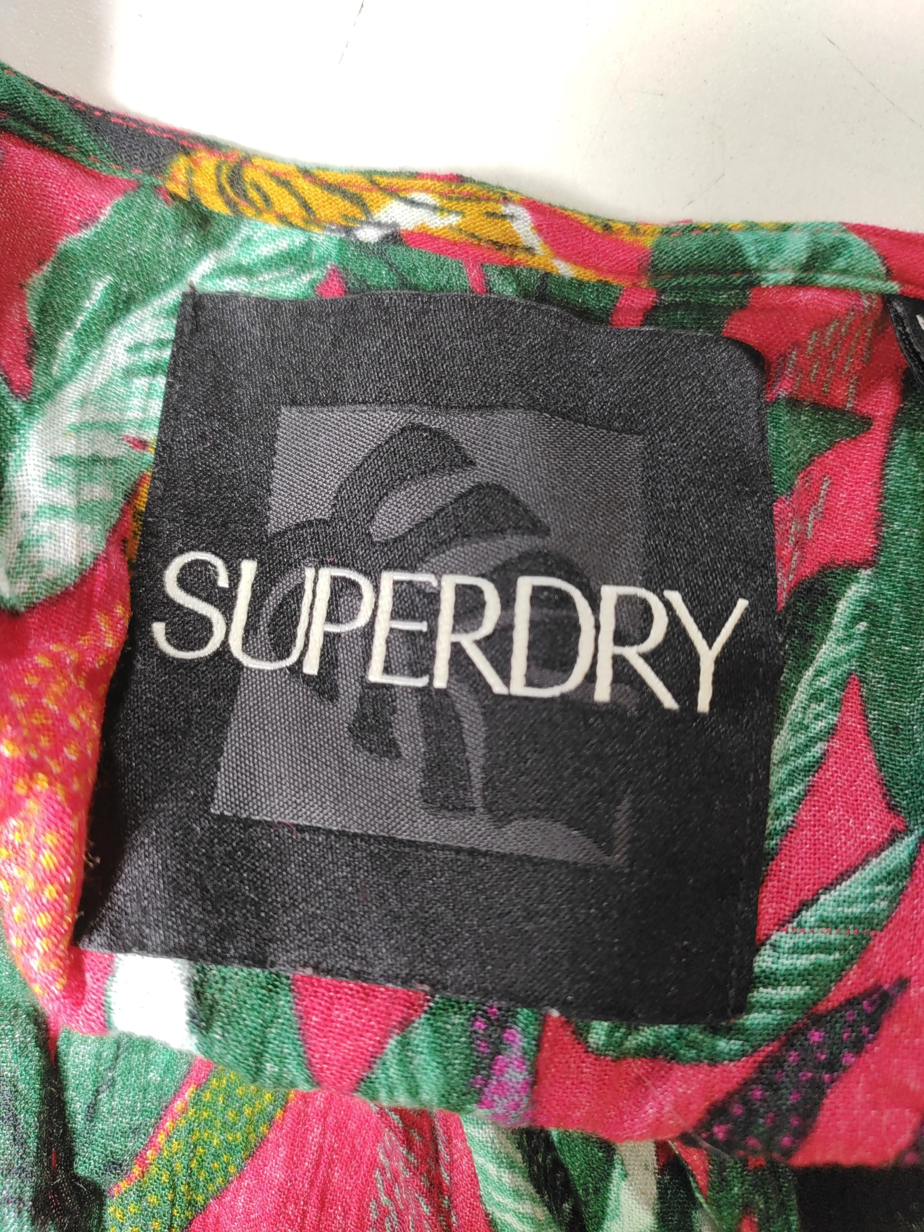 Superdry Women's Top UK 10 Red Animal Print 100% Other Short Sleeve V-Neck Basic - Image 5