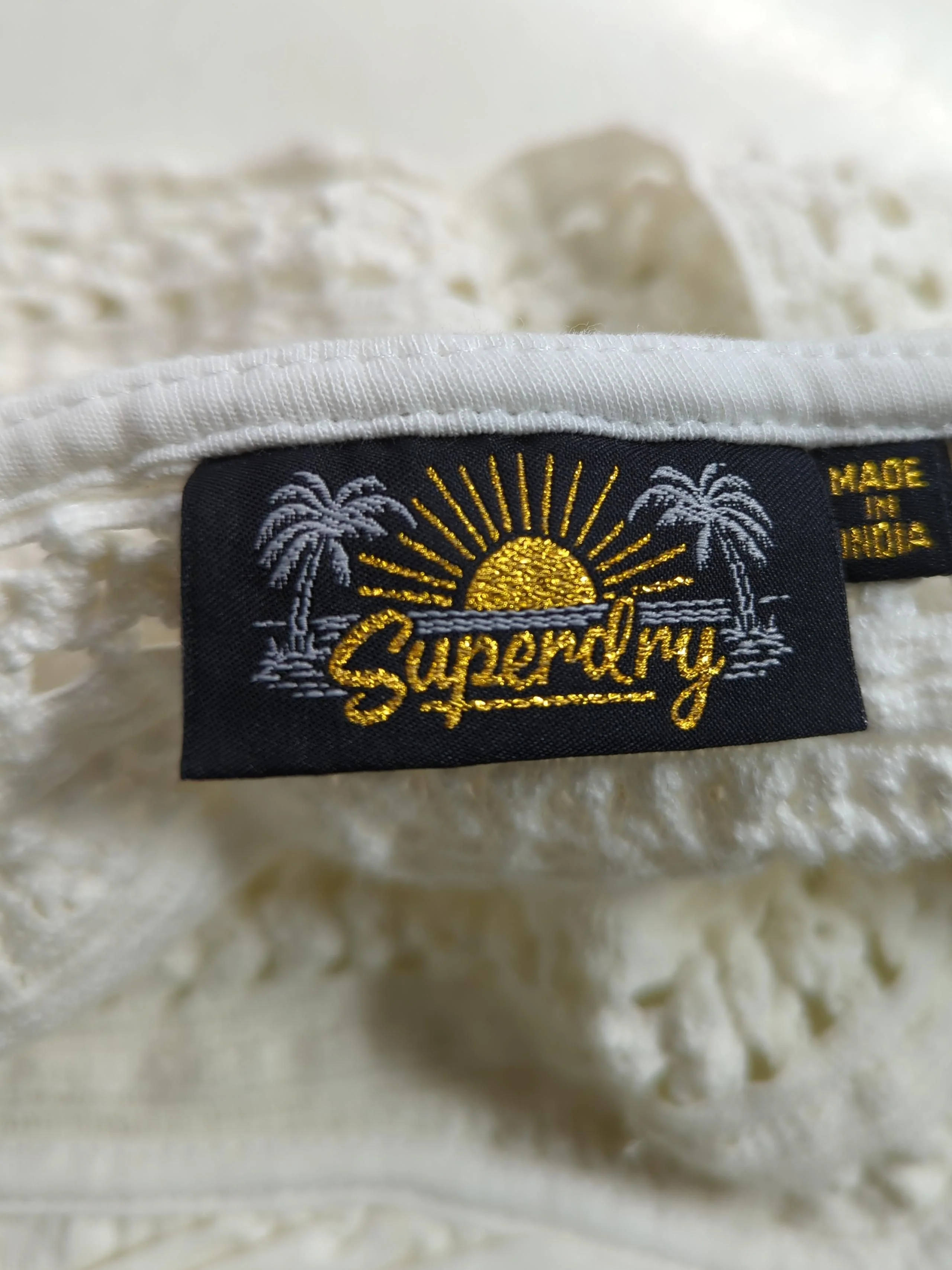 Superdry Women's Top UK 10 White Cotton with Polyester, Elastane Cropped - Image 5