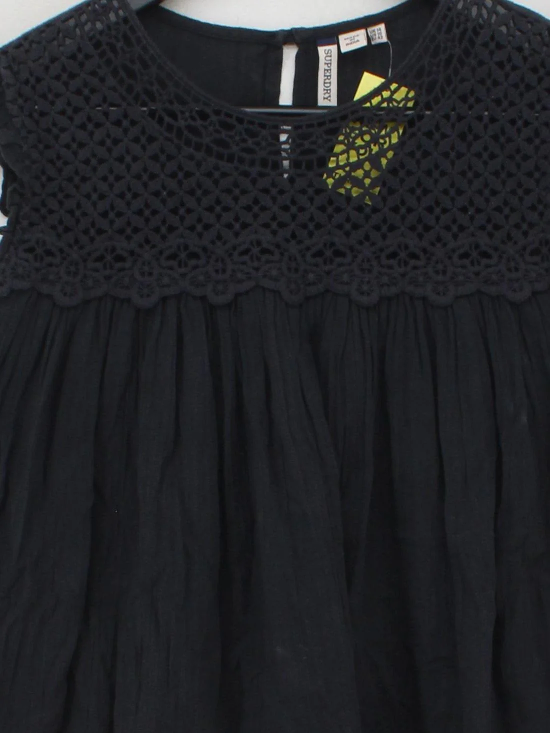 Superdry Women's Top XS Black 100% Cotton Sleeveless Round Neck Basic - Image 3