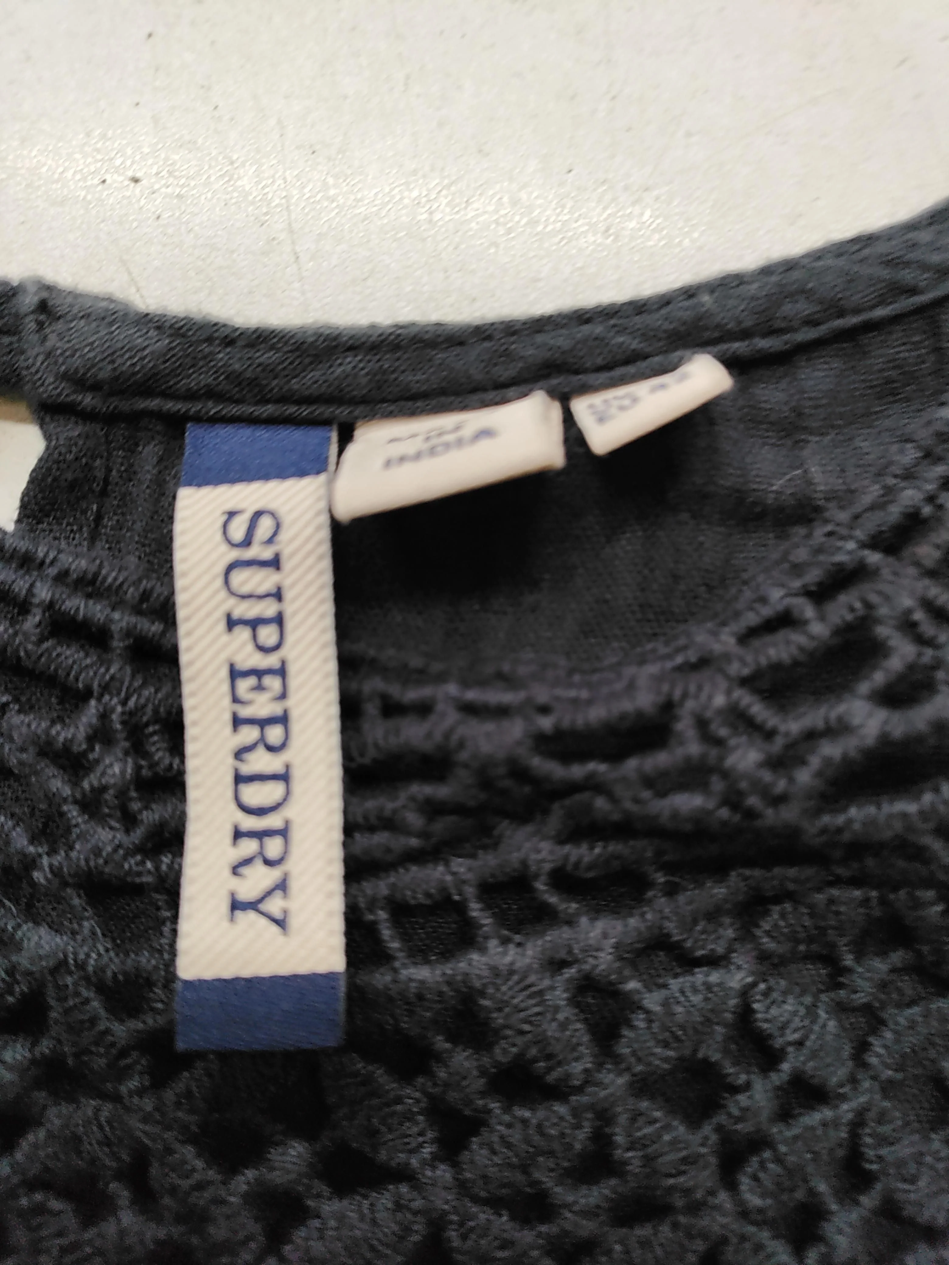 Superdry Women's Top XS Black 100% Cotton Sleeveless Round Neck Basic - Image 5