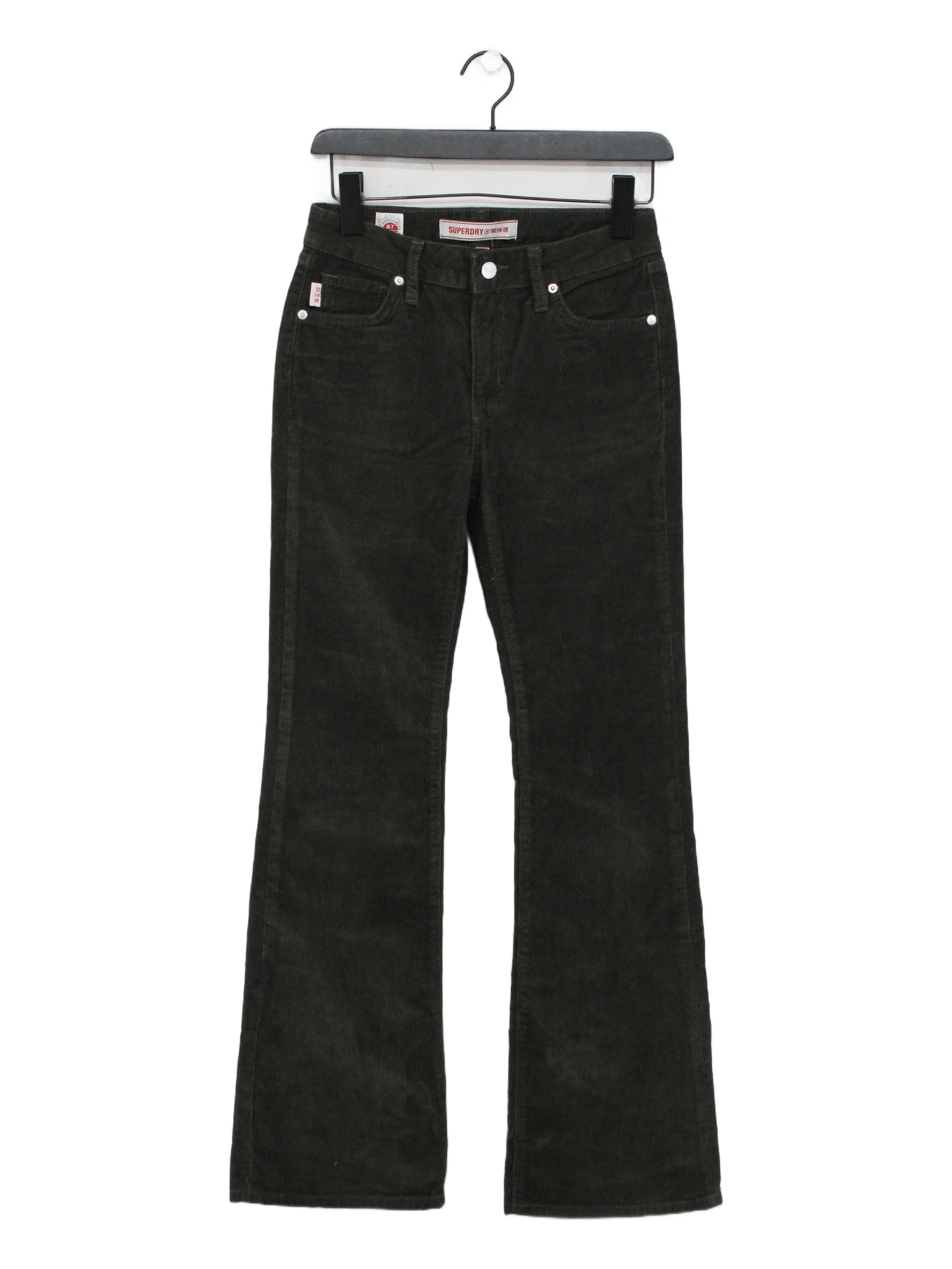 Superdry Women's Trousers W 26 in Green Cotton with Elastane Chino