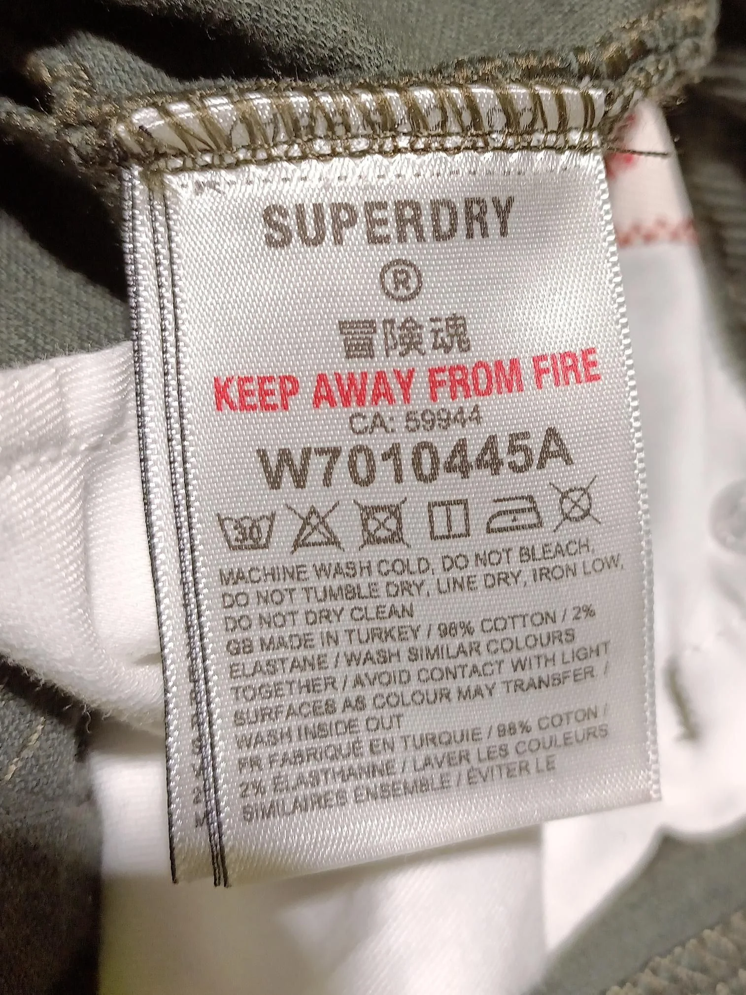 Superdry Women's Trousers W 26 in Green Cotton with Elastane Chino - Image 6