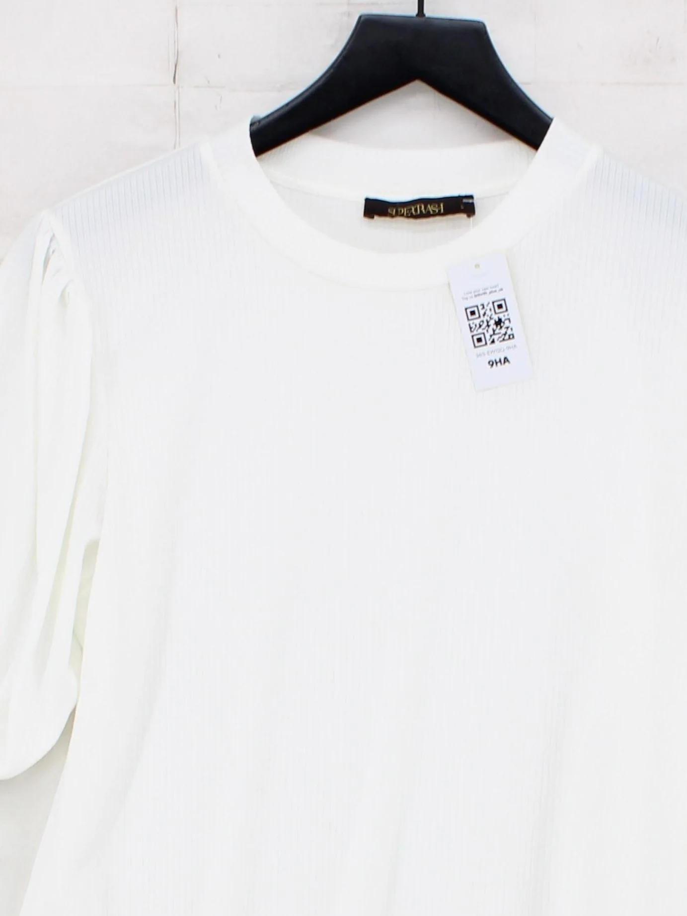Supertrash Women's Top L White Polyester with Elastane Basic - Image 3