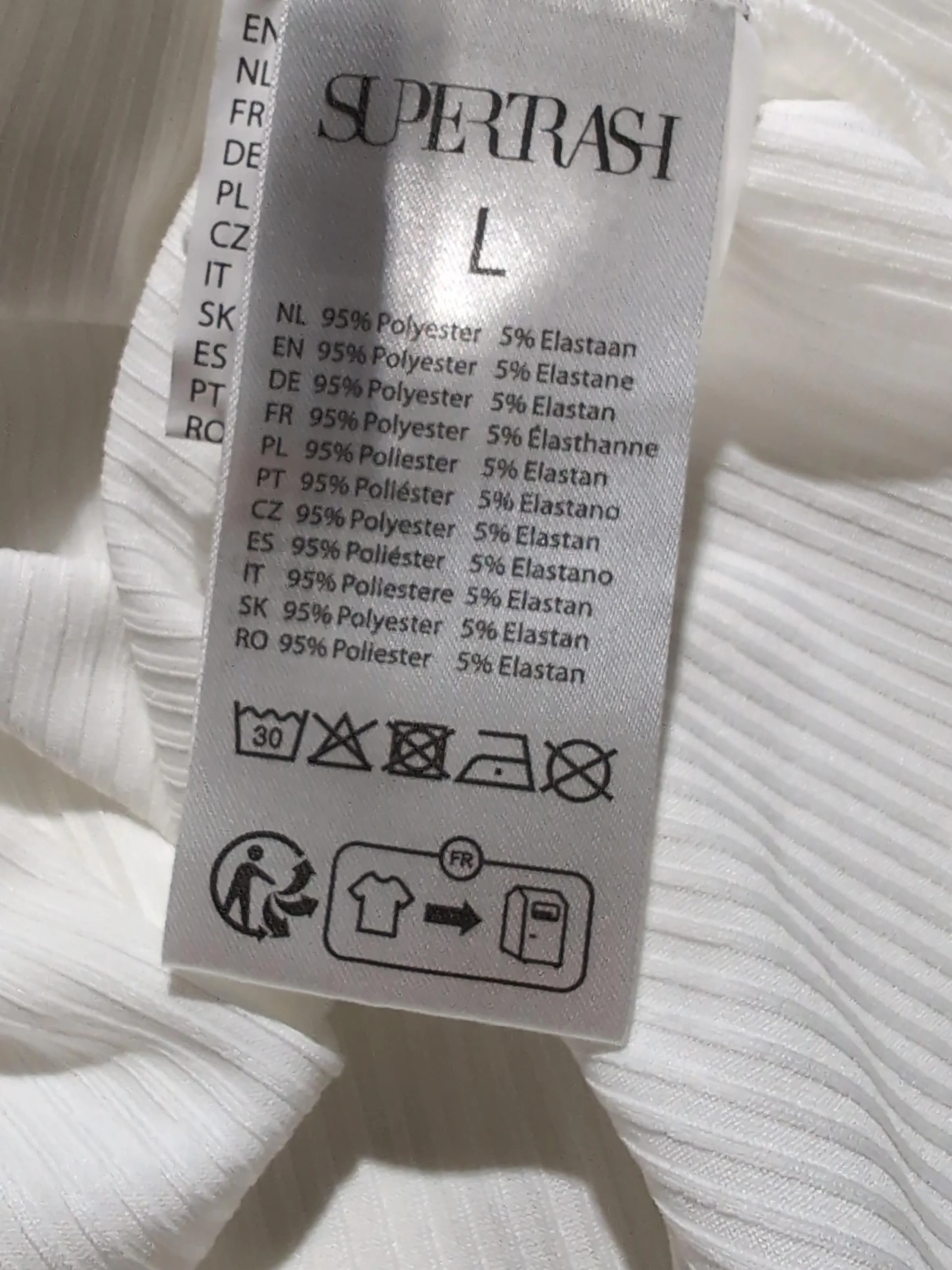 Supertrash Women's Top L White Polyester with Elastane Basic - Image 6