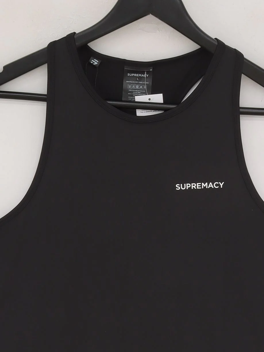 Supremacy Women's T-Shirt L Black Polyester with Elastane Basic New with tags - Image 3