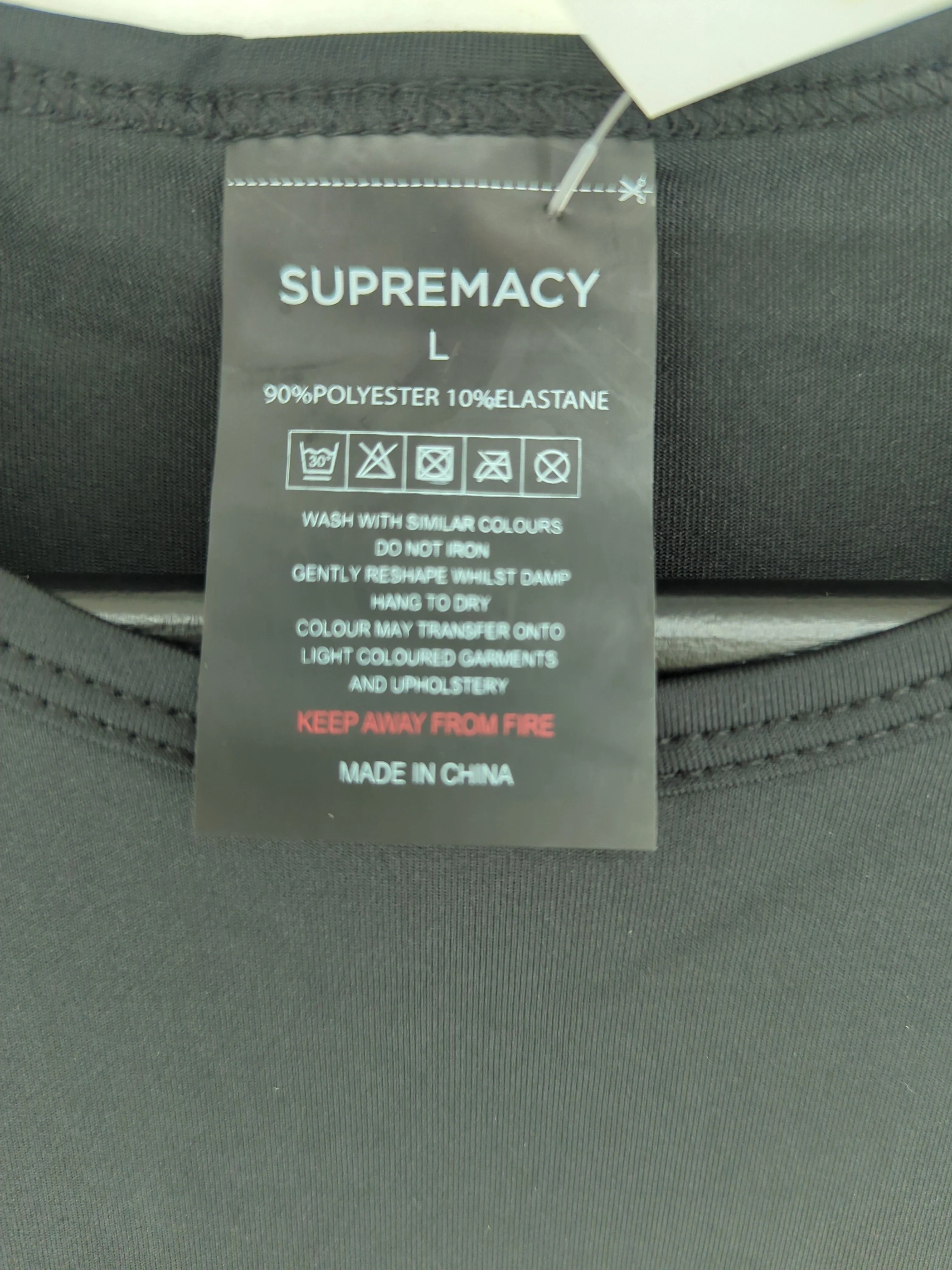 Supremacy Women's T-Shirt L Black Polyester with Elastane Basic New with tags - Image 5