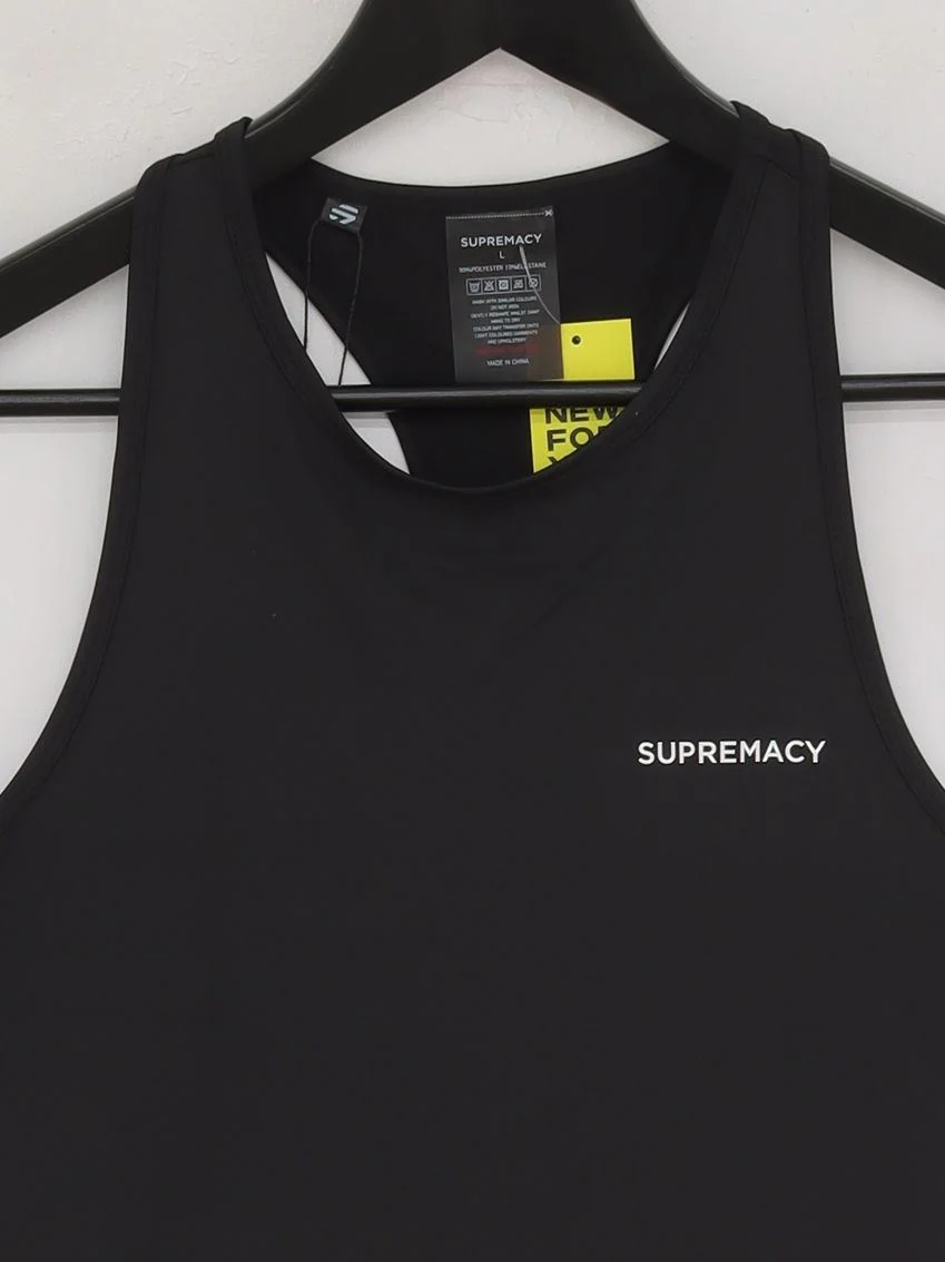 Supremacy Women's T-Shirt L Black Polyester with Elastane Basic New with tags - Image 3