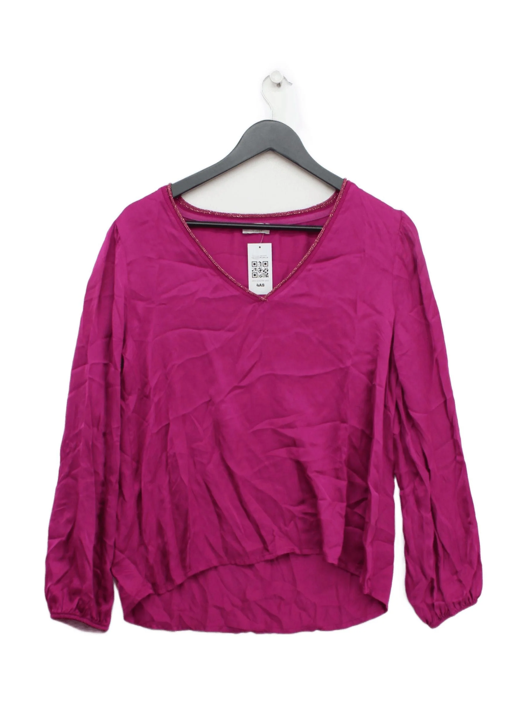 Suzy D Women's Blouse S Pink 100% Other Long Sleeve V-Neck Basic