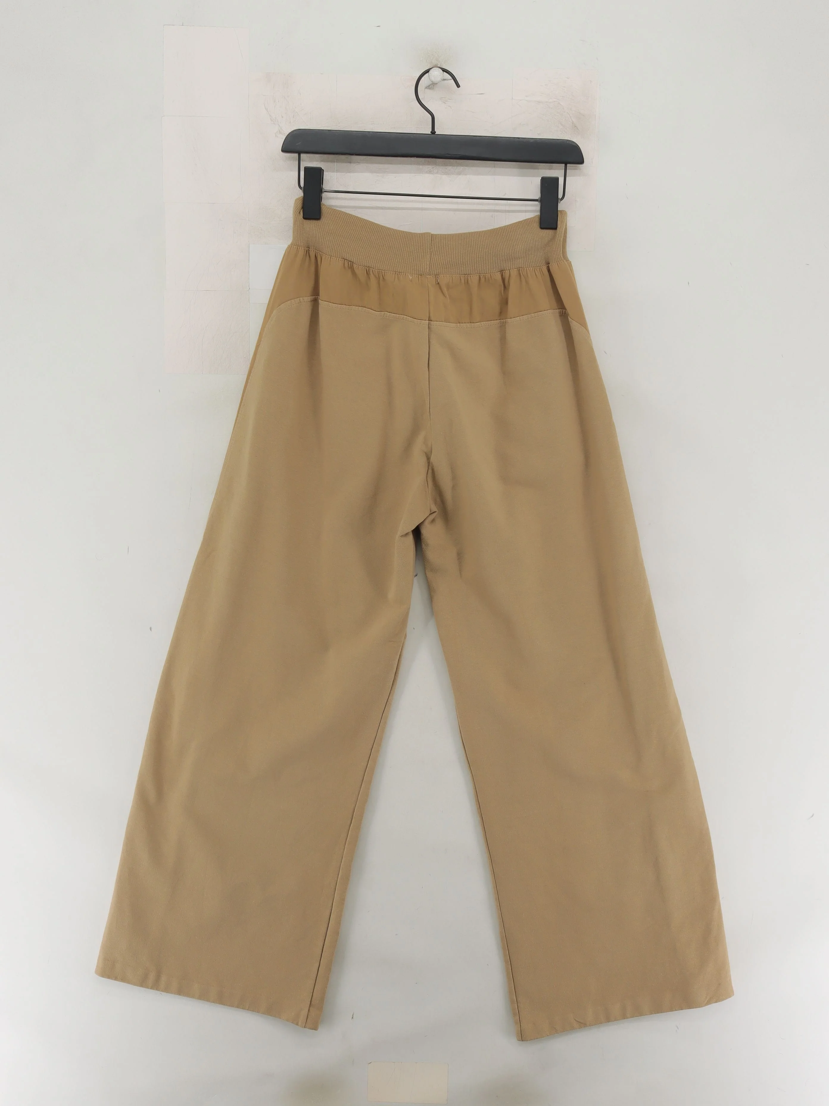 Suzy D Women's Trousers XL Tan Cotton with Elastane Wide-Leg Sweatpants - Image 2