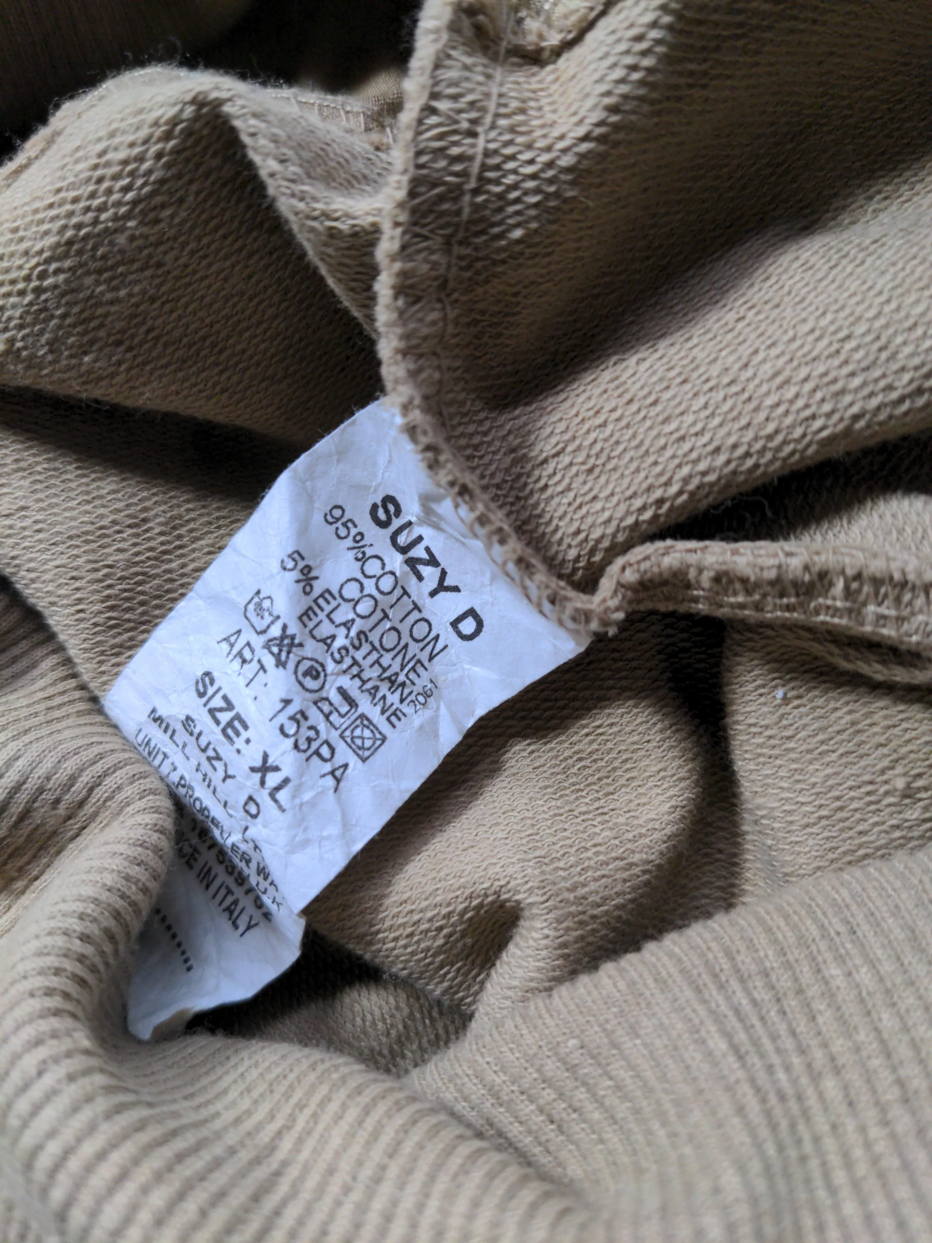Suzy D Women's Trousers XL Tan Cotton with Elastane Wide-Leg Sweatpants - Image 7