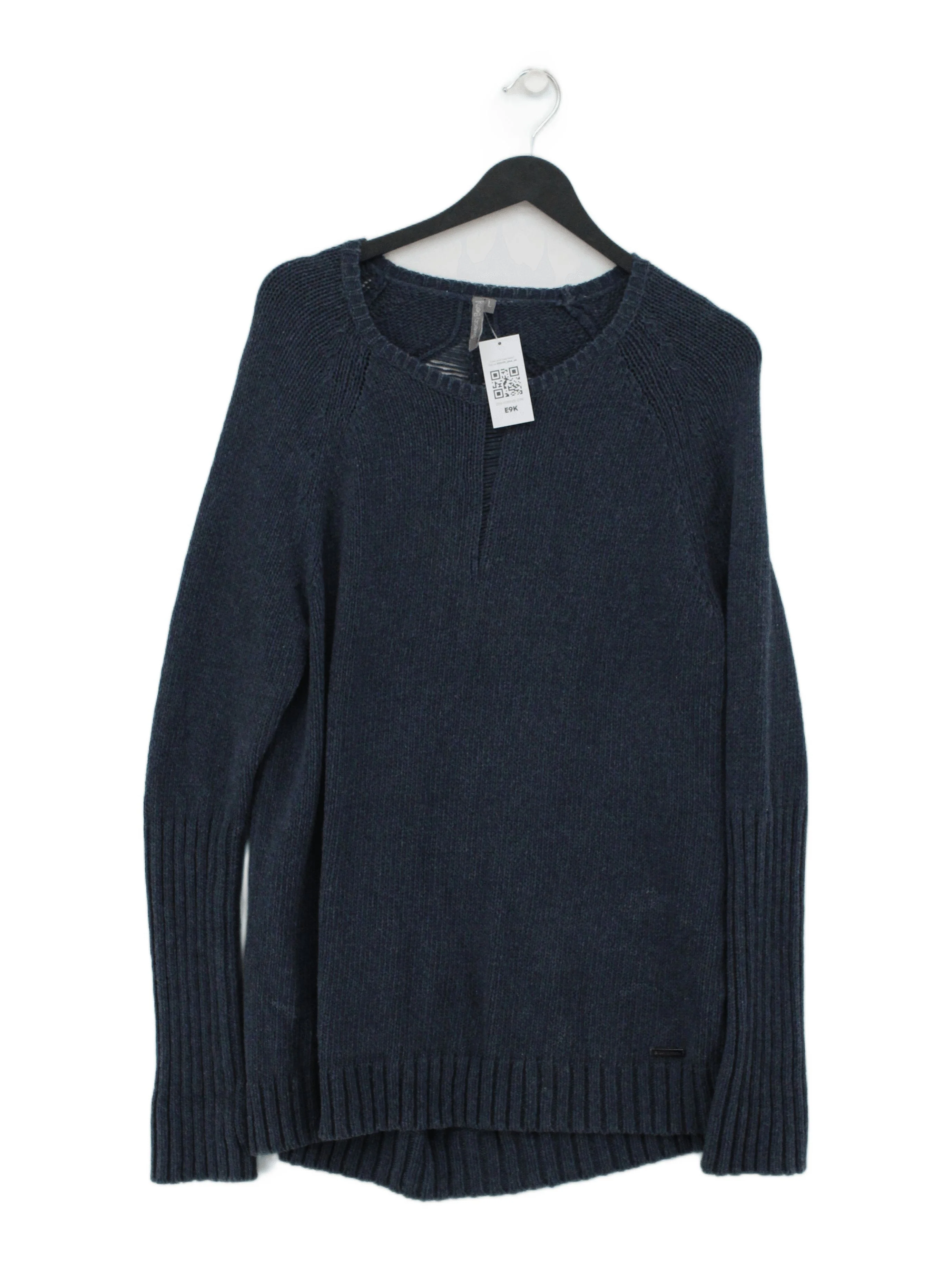 Sweaty Betty Men's Jumper L Blue 100% Cotton Round Neck Pullover