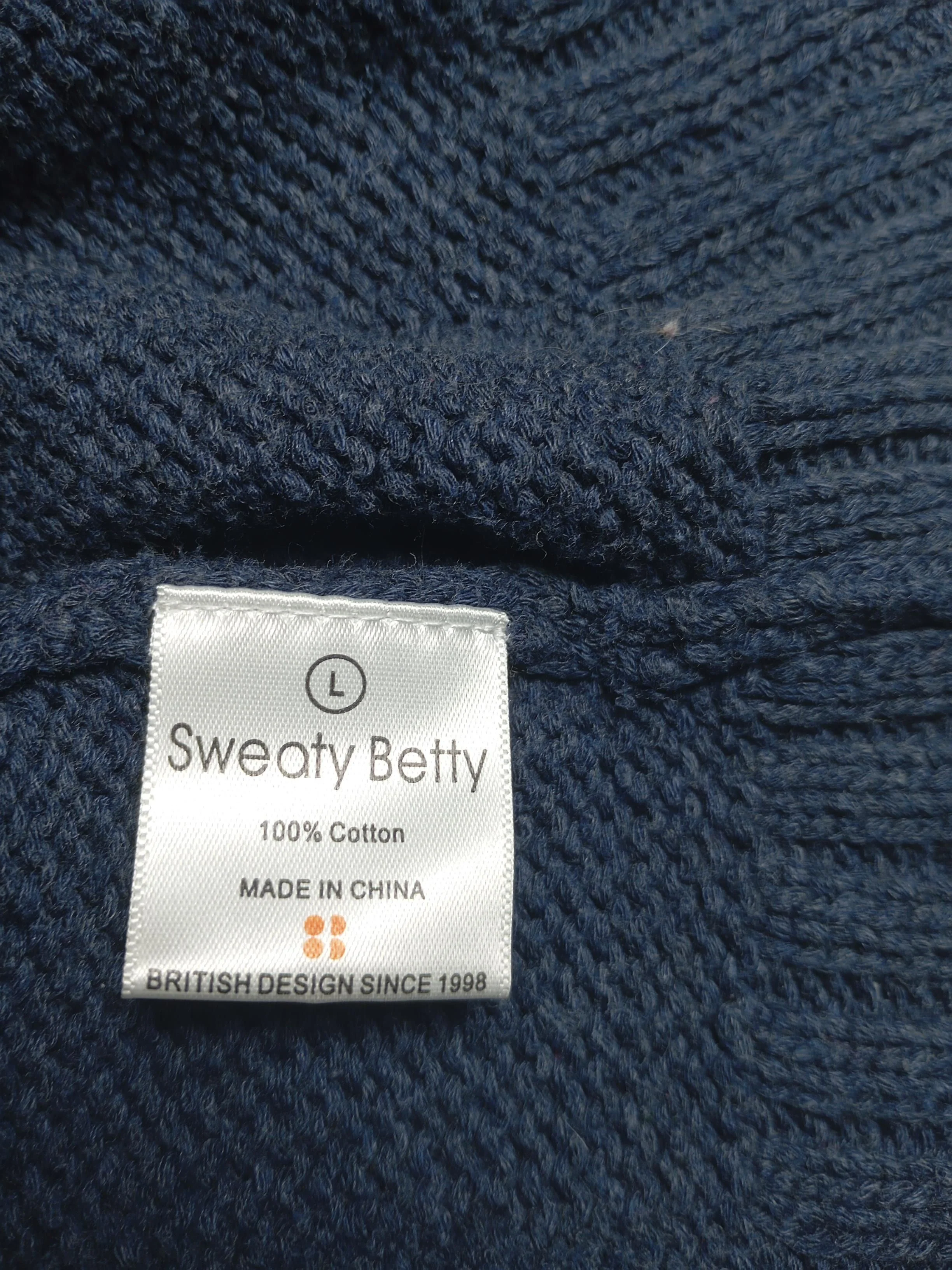 Sweaty Betty Men's Jumper L Blue 100% Cotton Round Neck Pullover - Image 7
