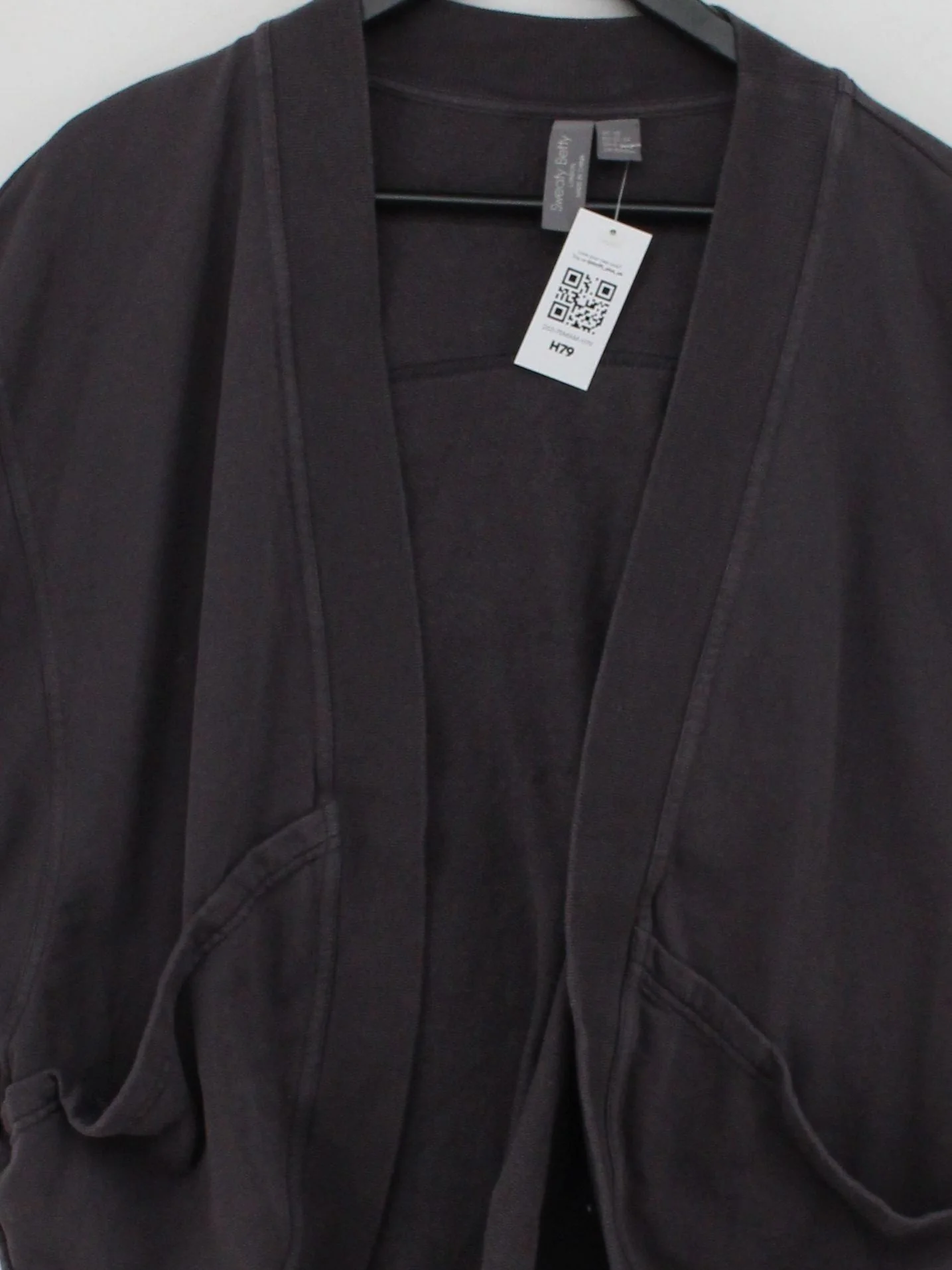Sweaty Betty Women's Cardigan XS Grey 100% Cotton Round Neck Cardigan - Image 3