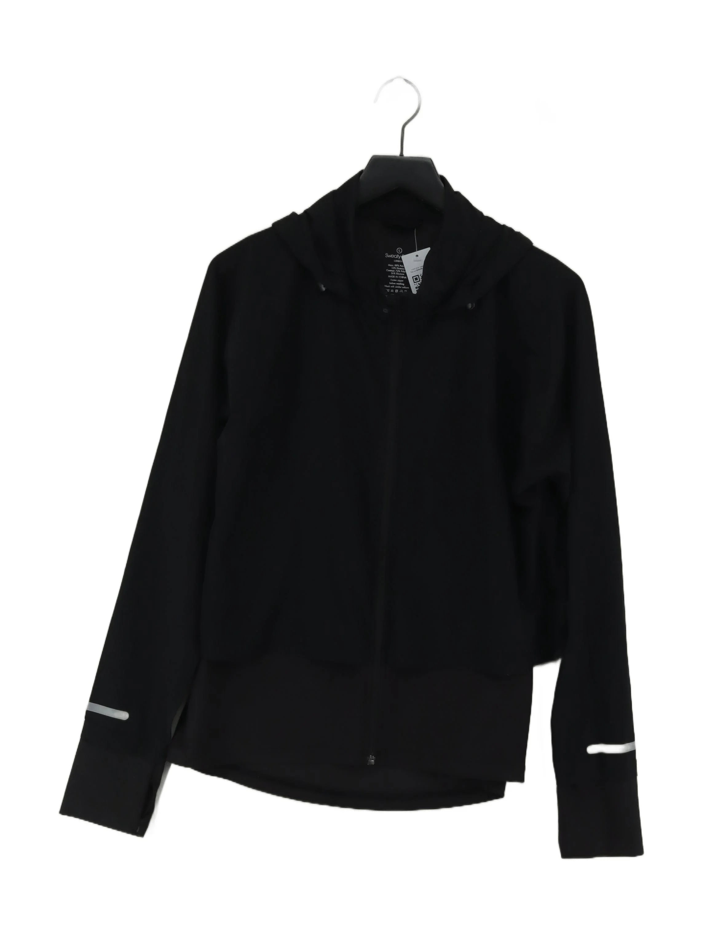 Sweaty Betty Women's Hoodie L Black Polyester with Elastane Pullover