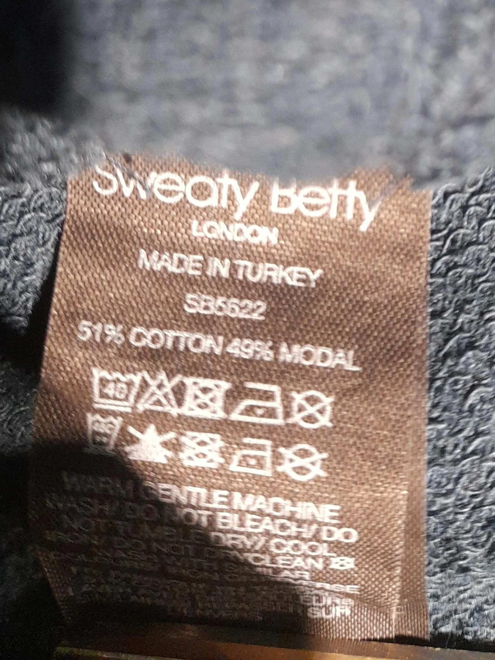 Sweaty Betty Women's Hoodie L Blue Cotton with Lyocell Modal Pullover - Image 6