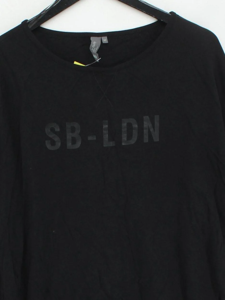 Sweaty Betty Women's Hoodie M Black Graphic 100% Other Pullover - Image 3
