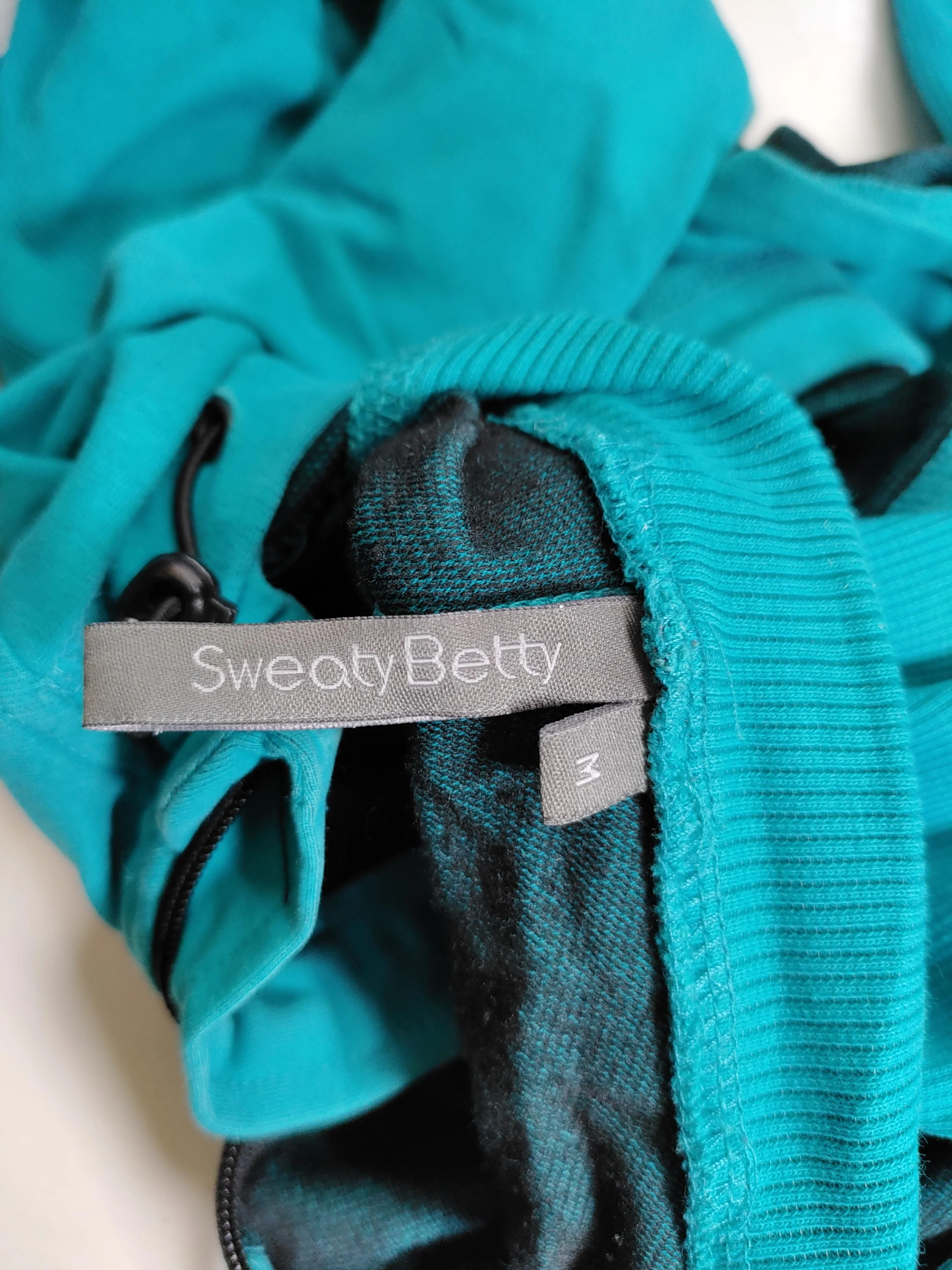 Sweaty Betty Women's Hoodie M Blue Cotton with Polyester, Elastane Pullover - Image 7