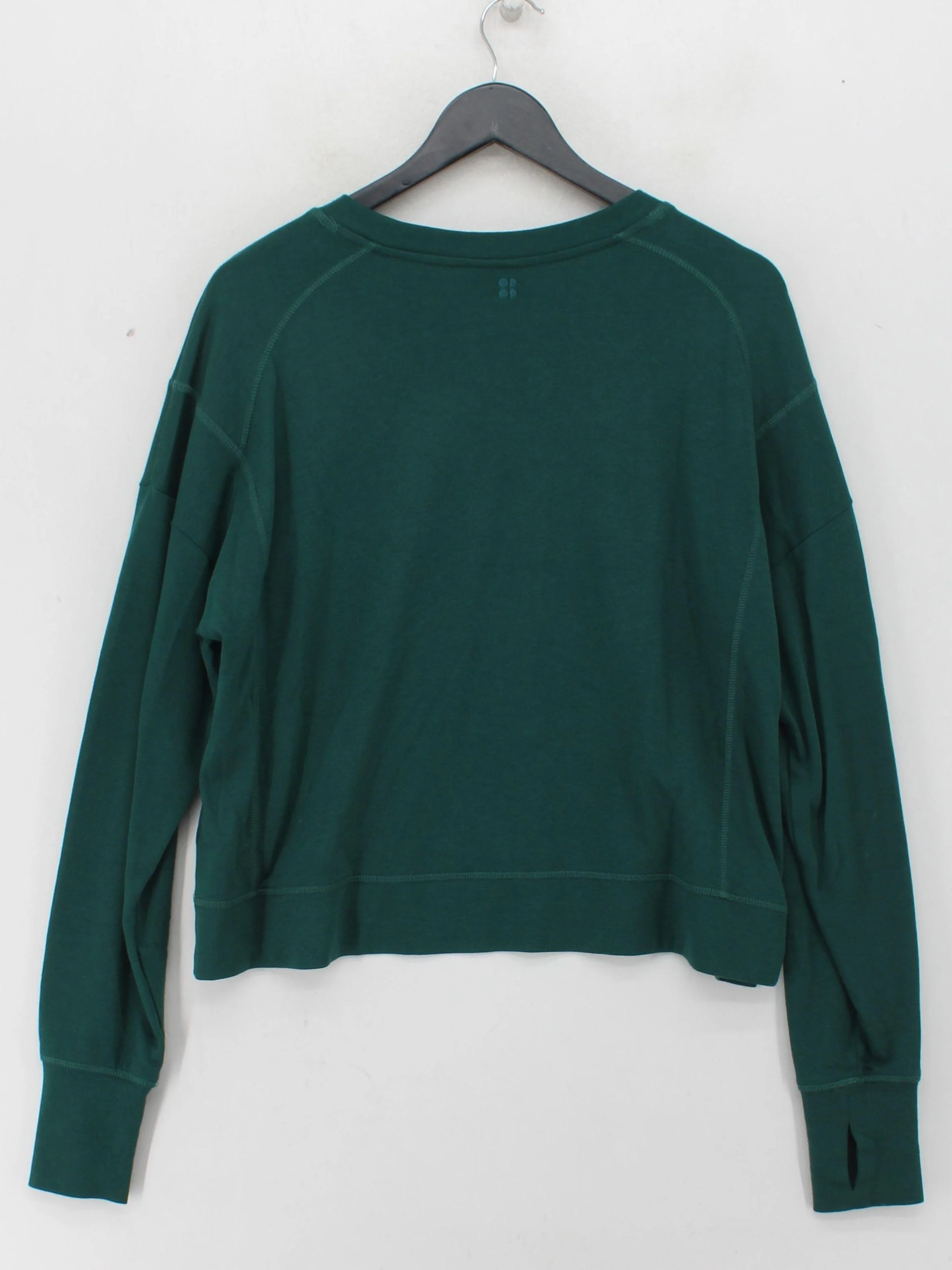 Sweaty Betty Women's Hoodie M Green Cotton with Lyocell Modal Pullover - Image 2